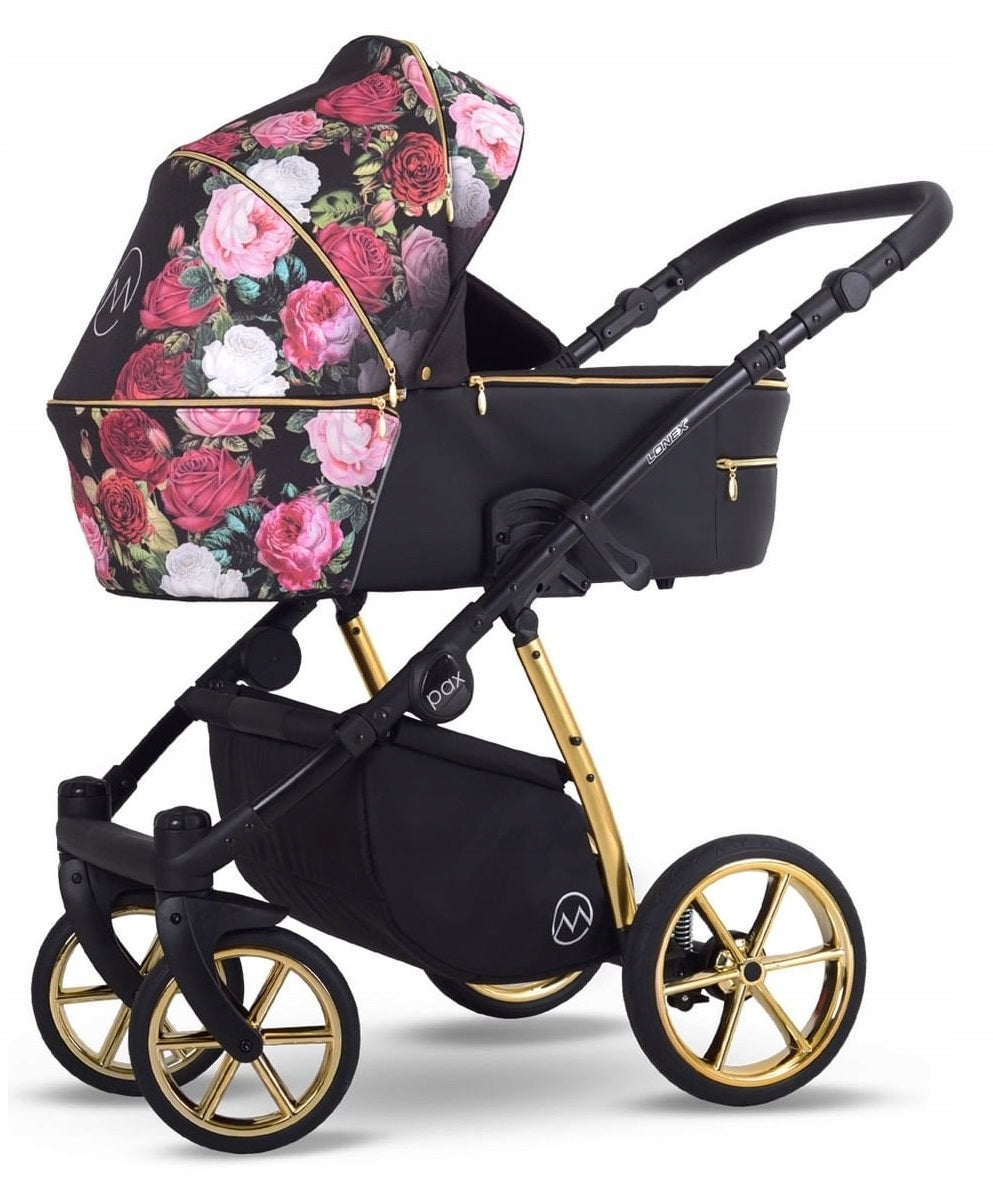 Lonex PAX Rose baby stroller for girls 3in1 pattern flowers BEAUTIFUL!