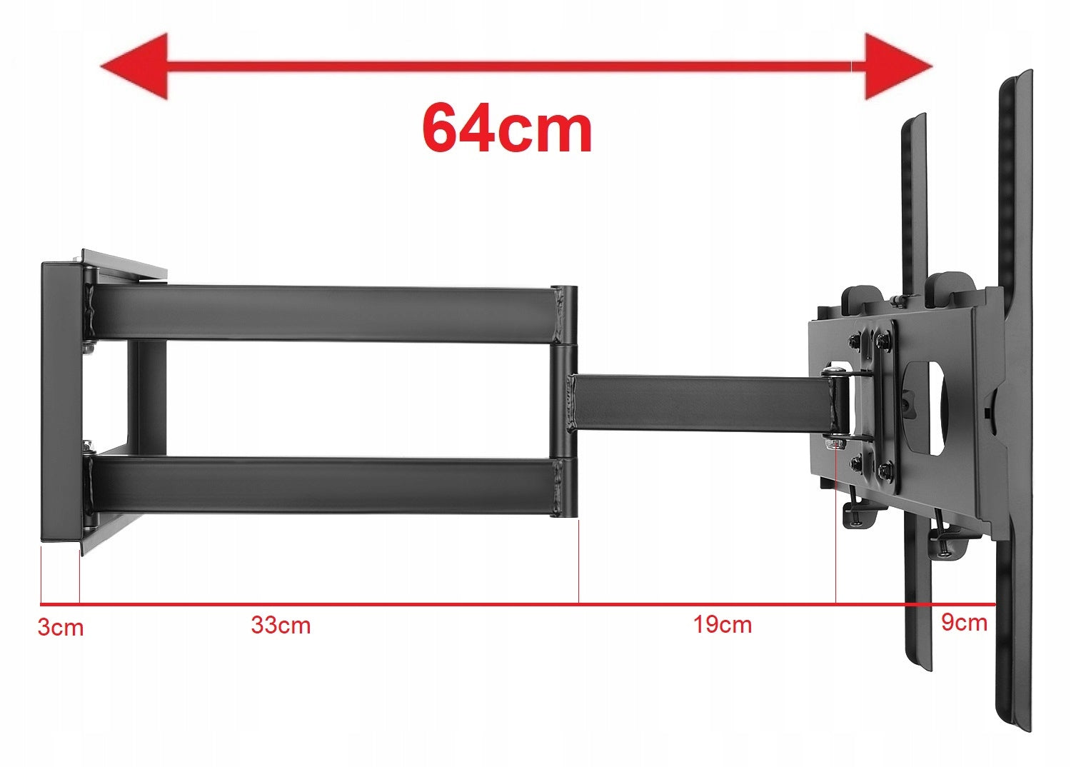 Long Arm 64cm TV HANGER HOLDER TV 32-55 Inches 90 Degree Rotation Packaging status original