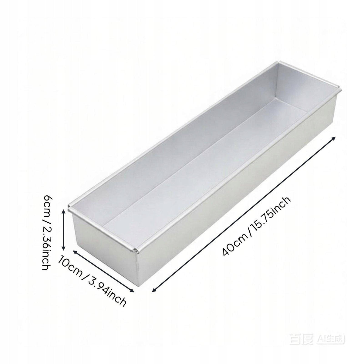 Long Rectangular Cake Pan With Removable Bottom Aluminum 40x10cm Fixed Packaging status original