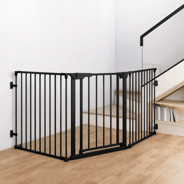 Long gate securing stairs 75-380cm BLACK long railing Packaging status original