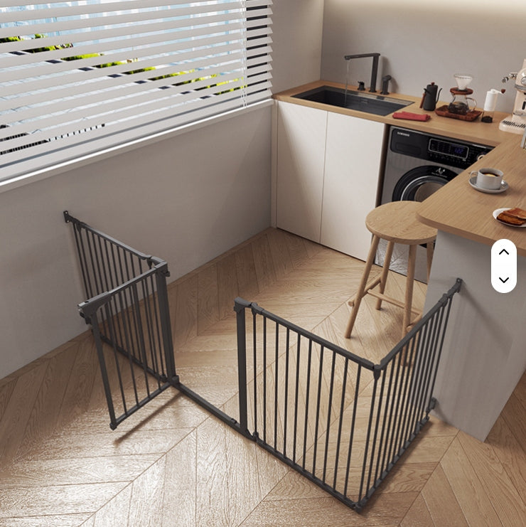 Long gate securing stairs 75-380cm BLACK long railing