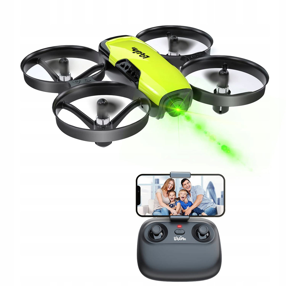 Loolinn | Drone with camera for children - mini remote controlled drone, flight time