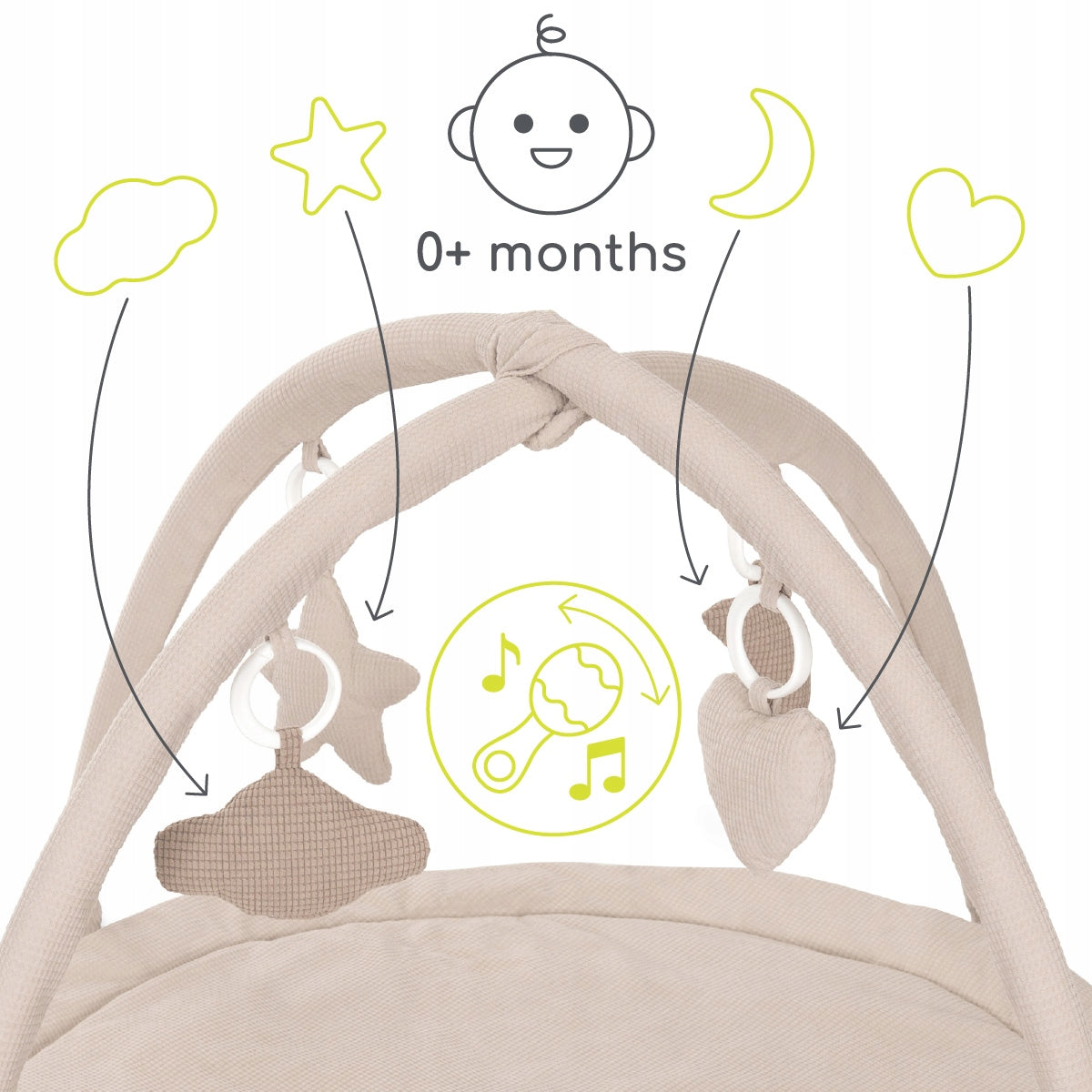 Lorelli Interactive Educational Mat MOMENTS Fabric with Sound Beige Manufacturer code 10300520001