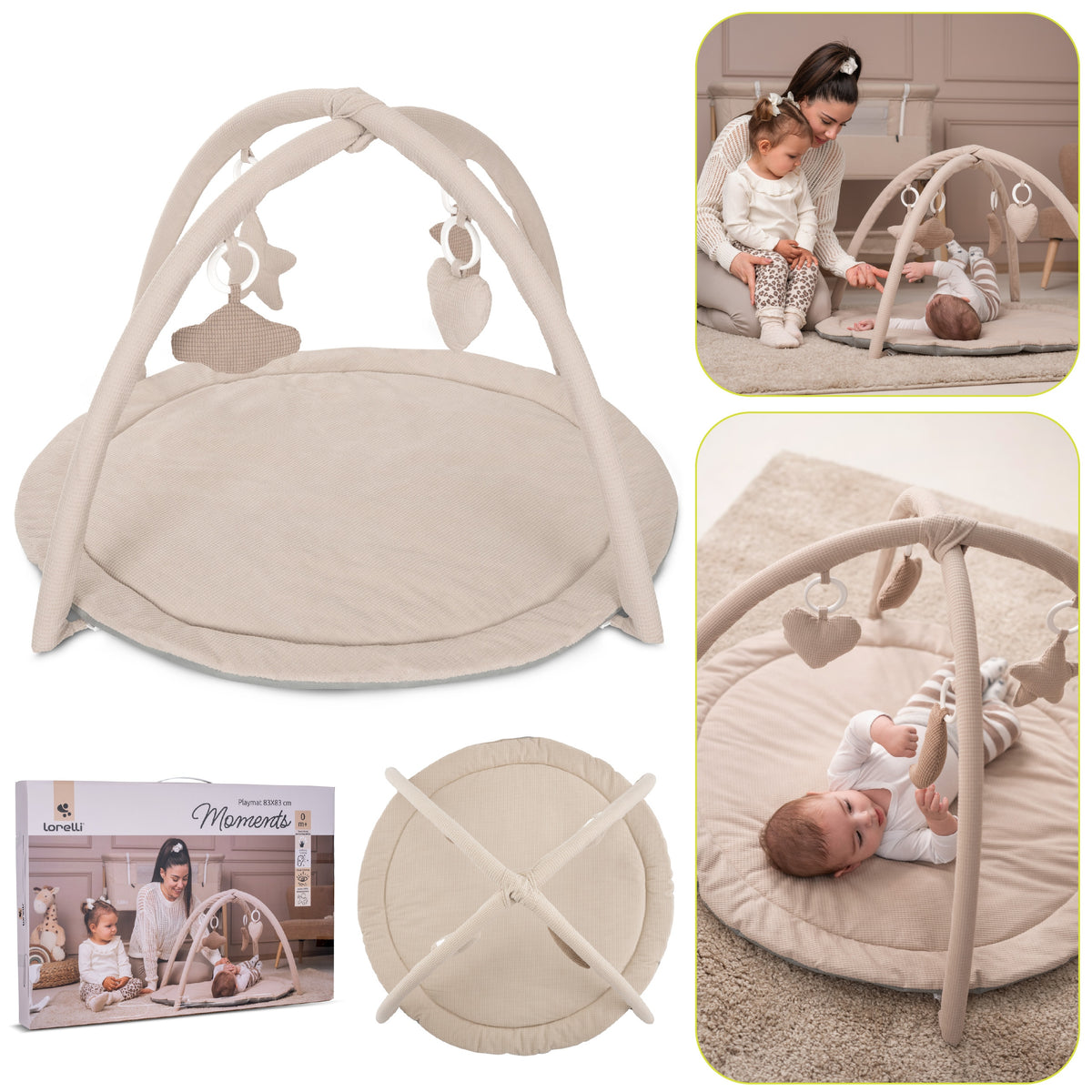 Lorelli Interactive Educational Mat MOMENTS Fabric with Sound Beige