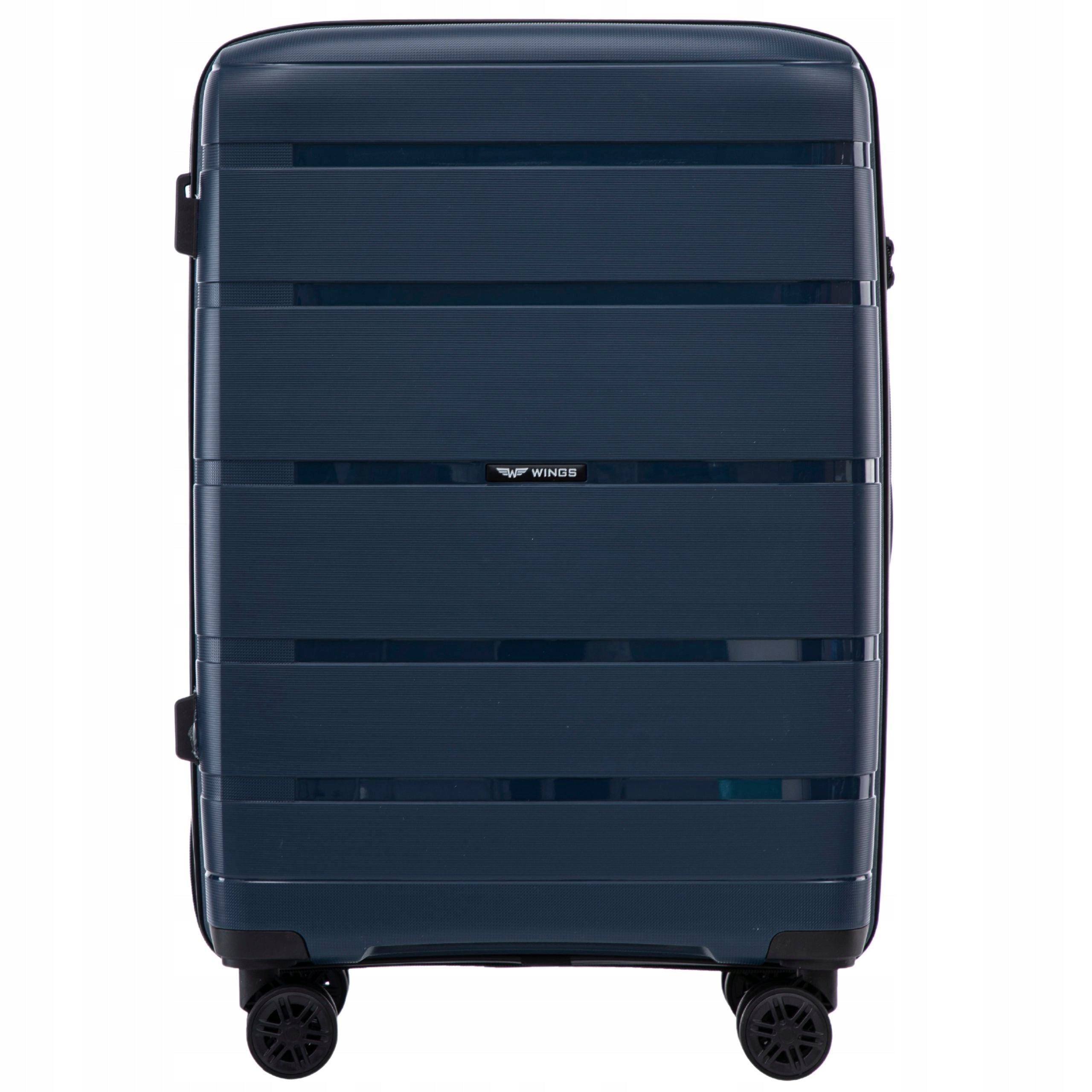 Luggage registered medium XL on 4 wheels large travel suitcase TSA WINGS Manufacturer code HWF02-M-BLUE