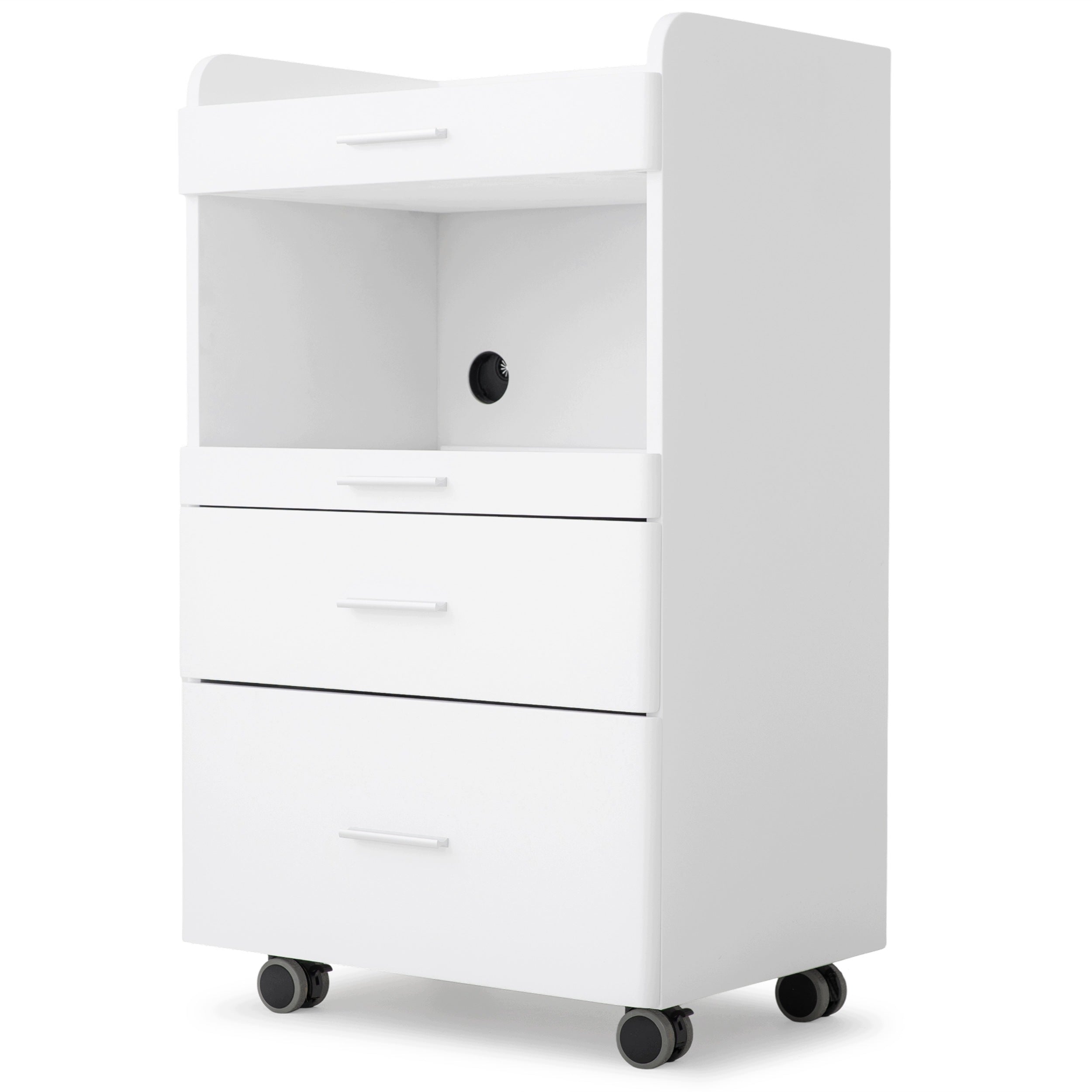 Lumi Cosmetic Table Mobile Assistant On Wheels with Drawers Habys