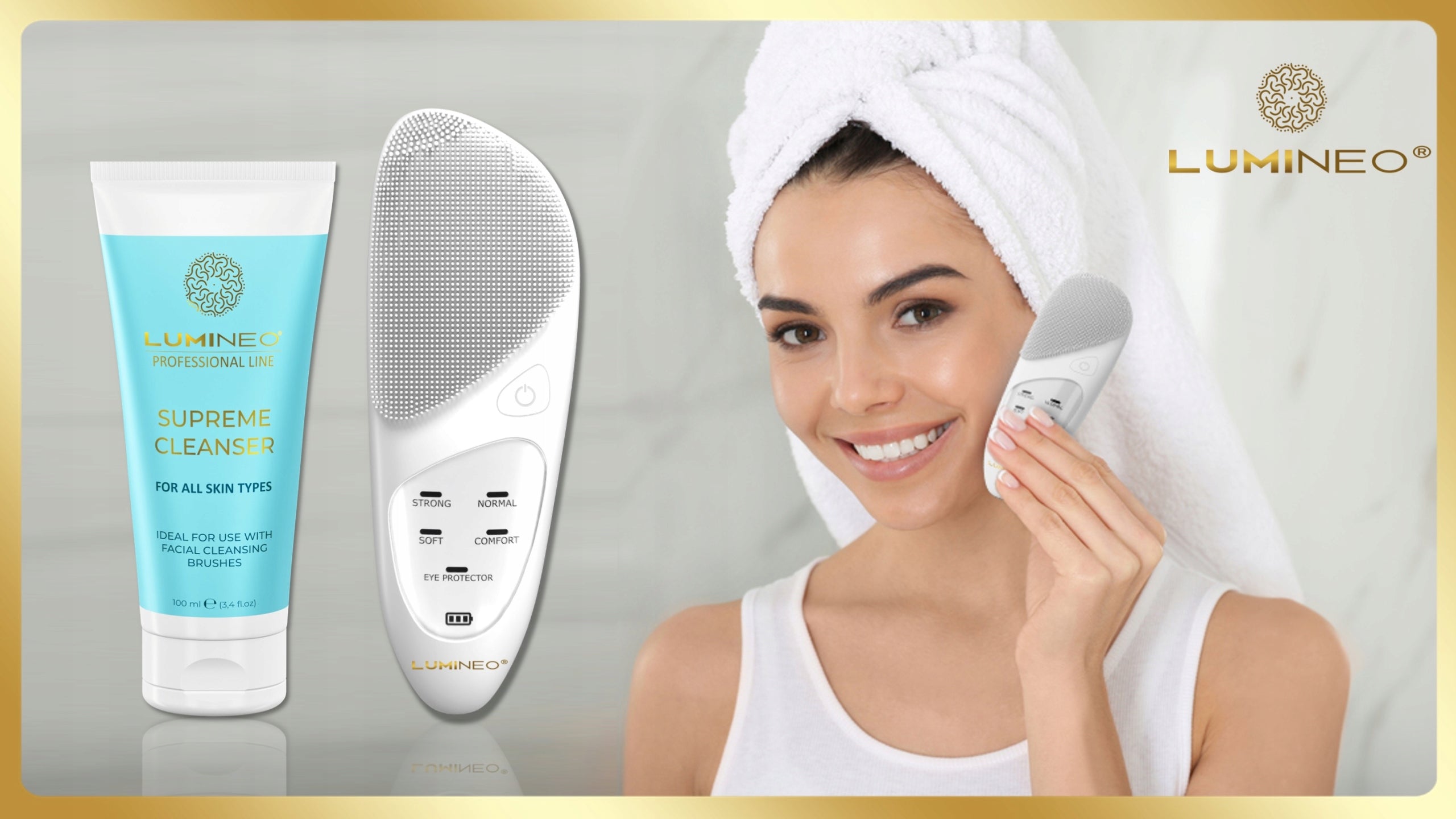 Lumineo SONIC pearl face brush + face gel Manufacturer code LN-BR-SO