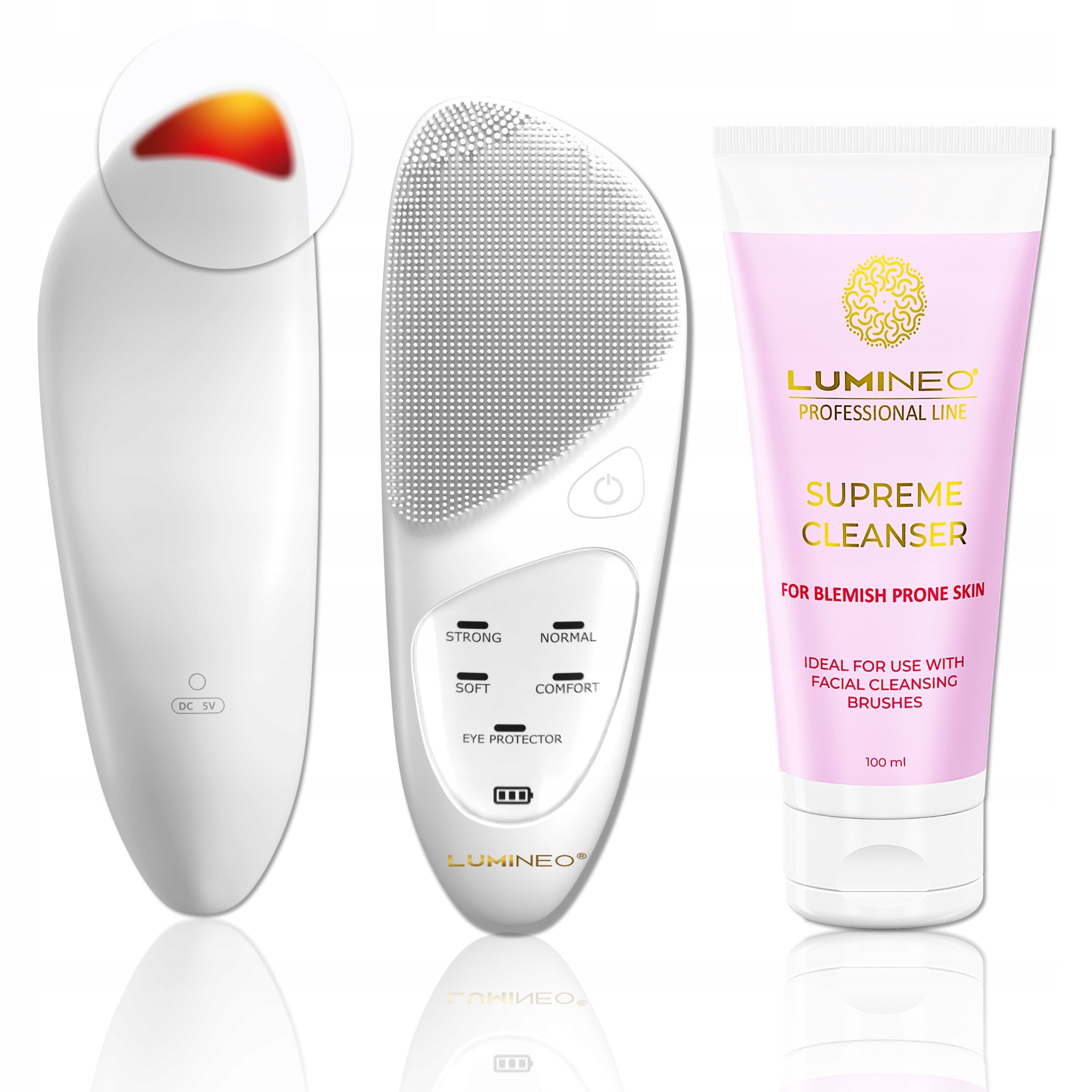 Lumineo SONIC pearl face brush + gel for problematic skin