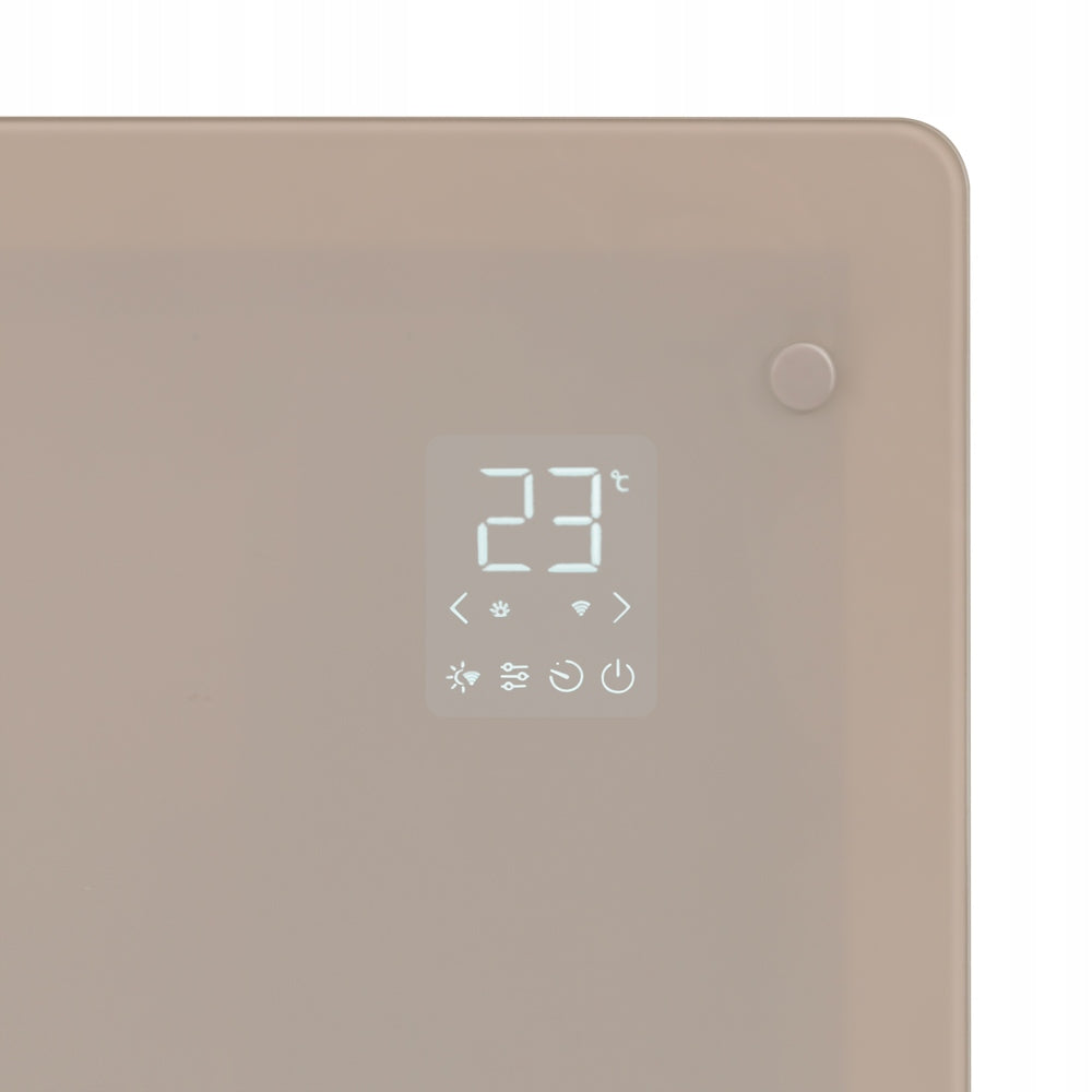 Luxury electric heater – Glass panel – 2500 W – Bezowy | WIFI Brand Vonroc