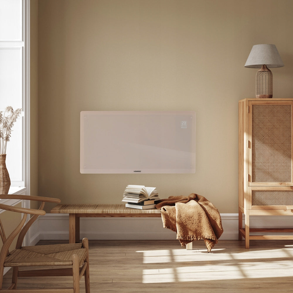Luxury electric heater – Glass panel – 2500 W – Bezowy | WIFI Manufacturer code CH516AC_BEIGE