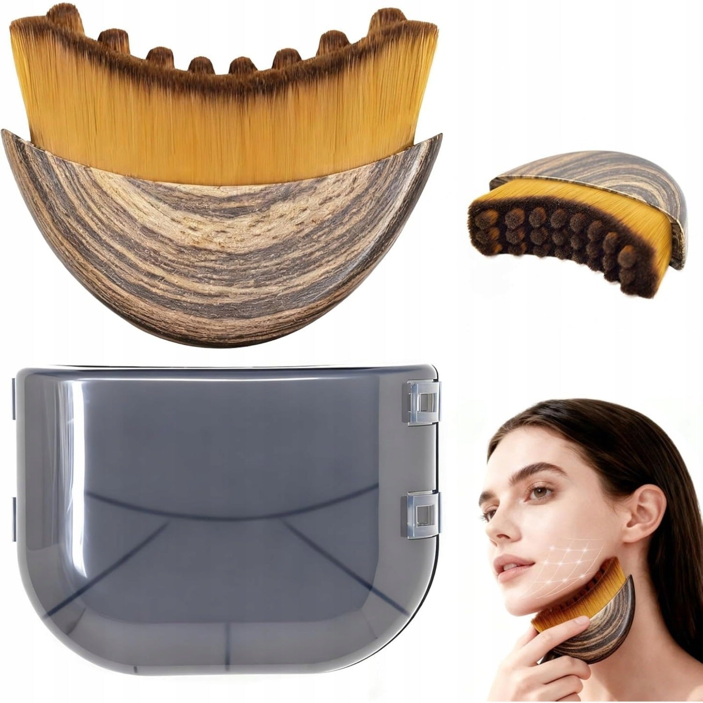Lymphatic contour facial brush, gua sha eye and neck care brush Packaging status original