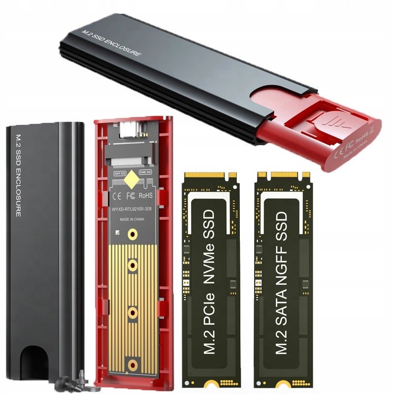 M.2 SSD NVMe External Aluminum USB C 3.1 10 Gbps DRIVE ENCLOSURE
