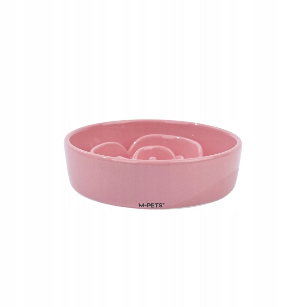M-PETS Se'rene Rose Pink coral 300ml ceramic dog slowing bowl Capacity 0.3 l