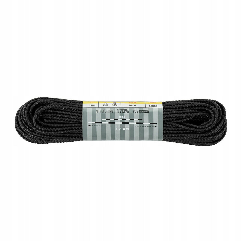M-Tac Paracord Tactical Shock-Cord 3 mm Dragon Skin Cable 30m Black Manufacturer code MTC-SC-3DS30-BK
