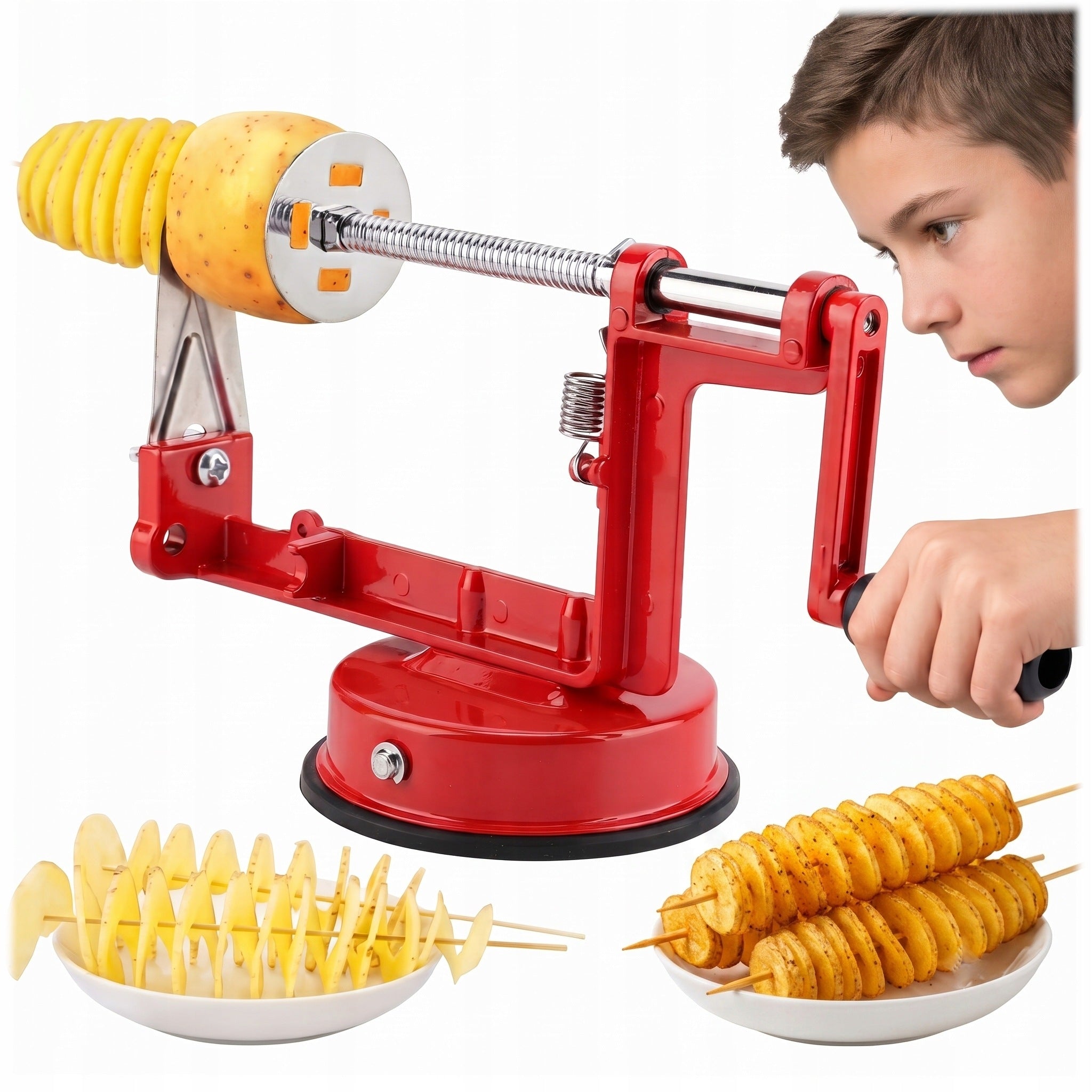 MACHINE FOR CURLY POTATO CHIPS TWISTED FRIES SPIRAL MANUAL