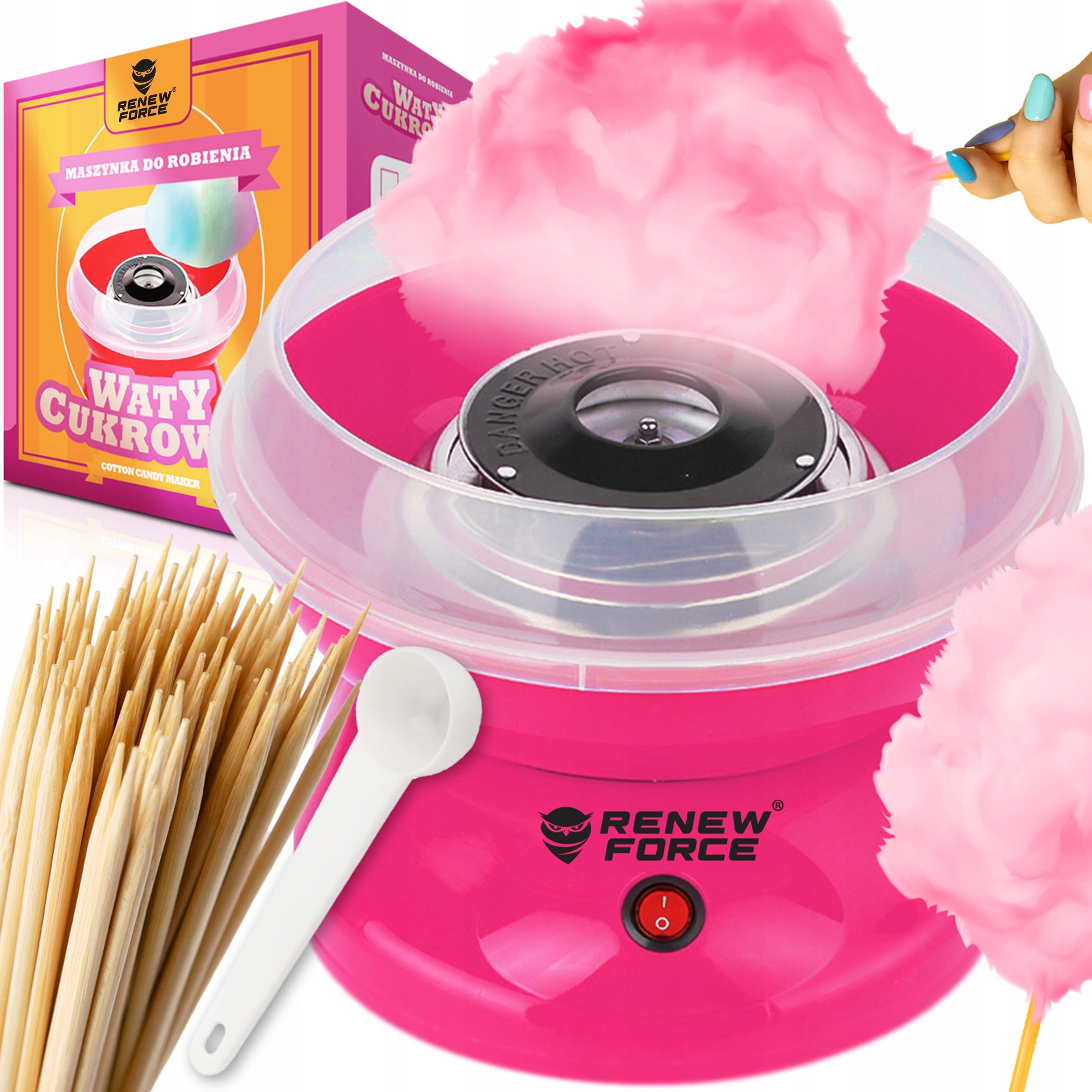 MACHINE FOR MAKING COTTON CANDY HOME PARTY + STICKS SET