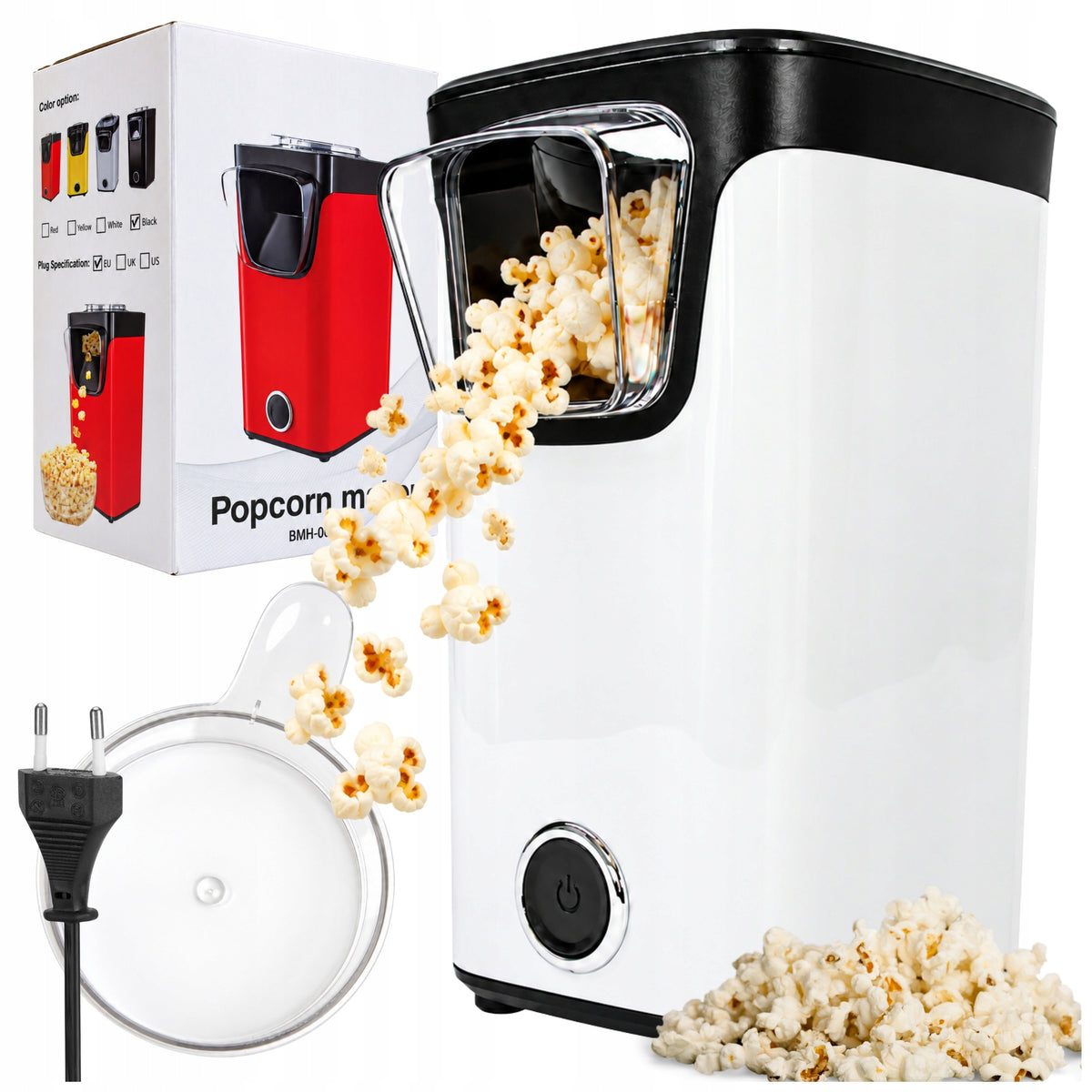 MACHINE FOR MAKING POPCORN WITHOUT FAT MACHINE DEVICE 1100W WHITE