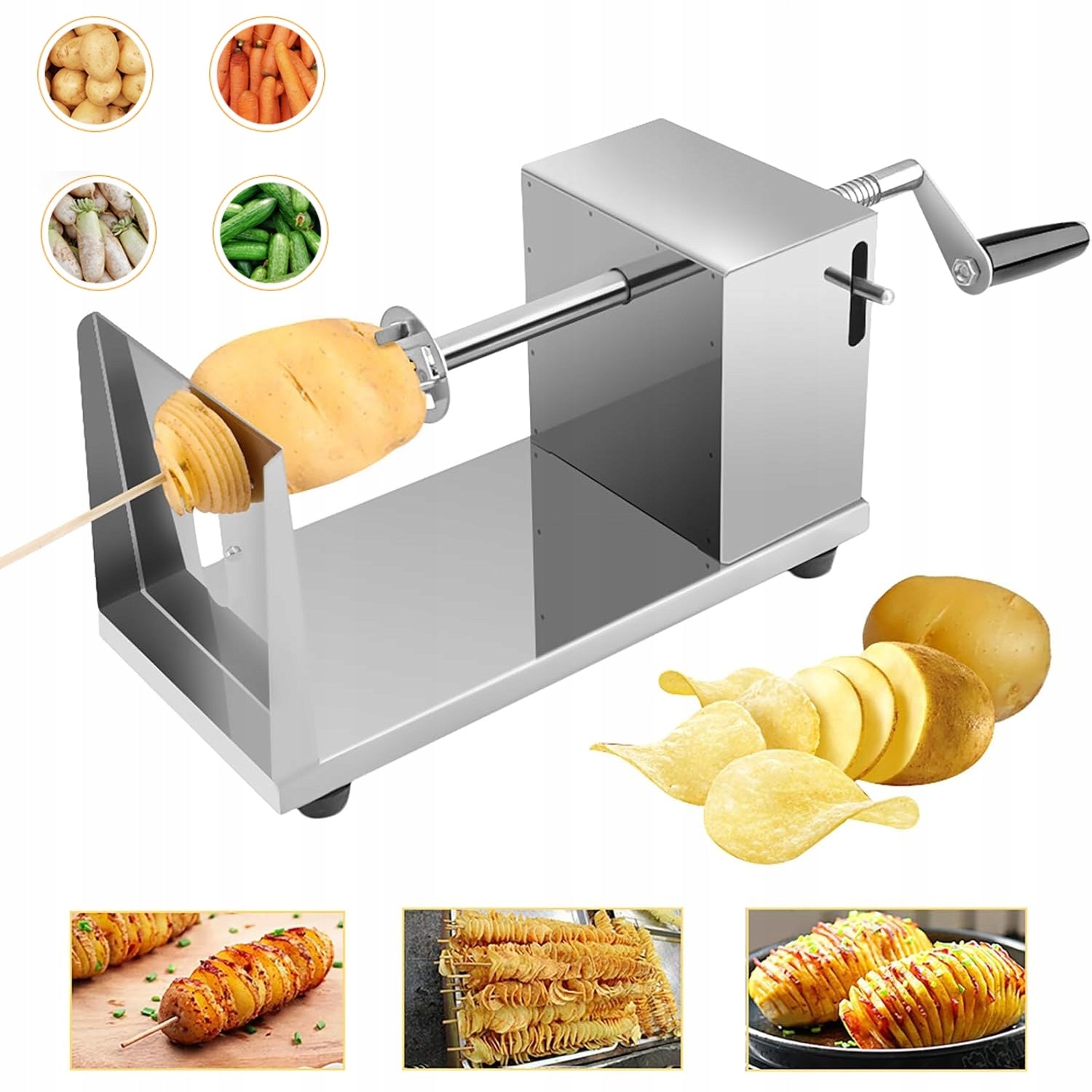 MACHINE FOR TWISTED POTATO CHIPS SPIRAL POTATO SLICER