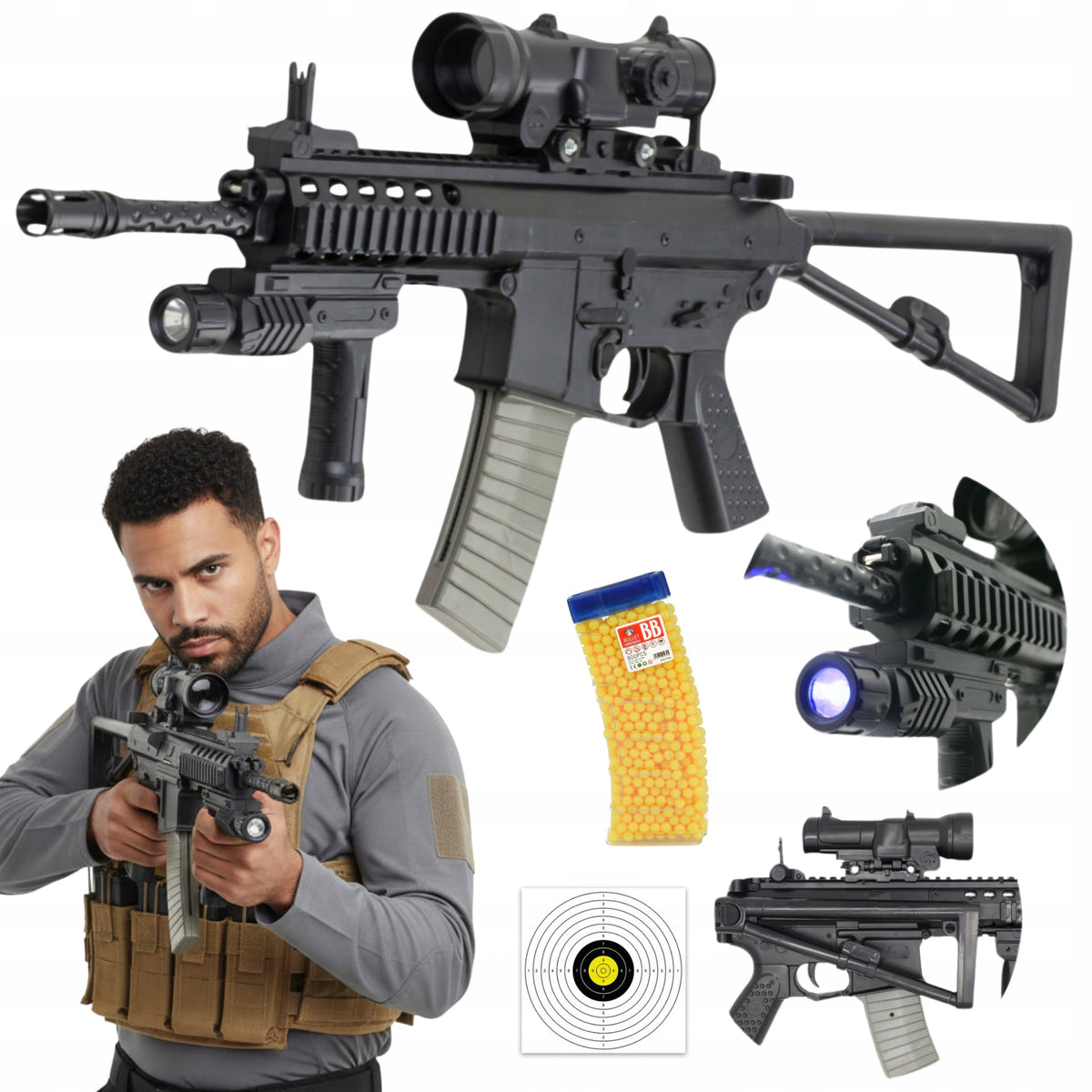 MACHINE GUN SNIPER BALL GUN ASG 6mm FREEBIE BALLS 800pcs