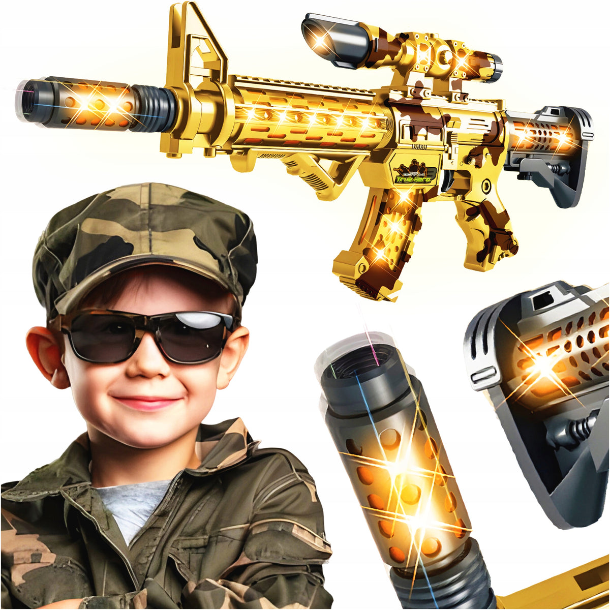 MACHINE GUN TOY INTERACTIVE WEAPON SOUND LED LIGHT