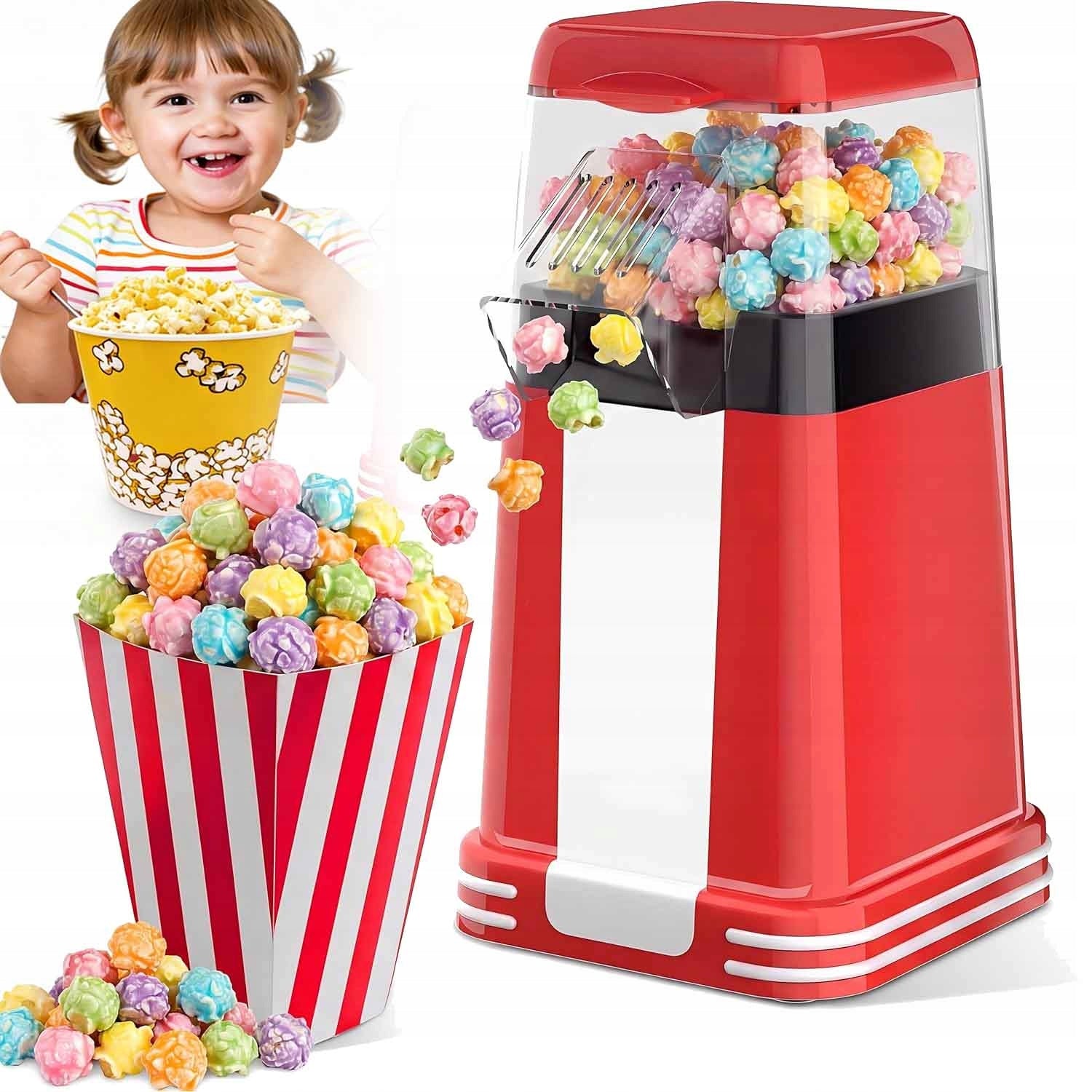 MACHINE HOMEMADE POPCORN MAKING MACHINE 1200W AUTOMATIC Packaging status original