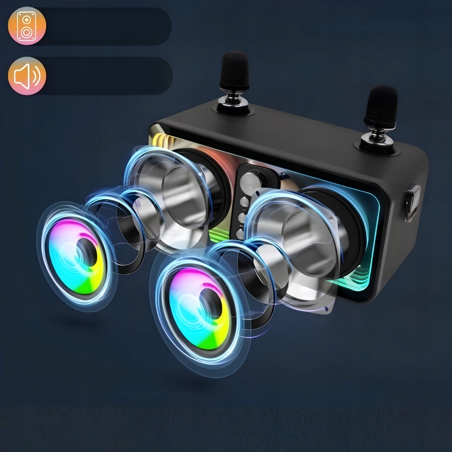 MACHINE KARAOKE SPEAKER WITH 2 WIRELESS MICROPHONES BLUETOOTH LED COLOR Manufacturer code ZAB/MW/B-KAR02