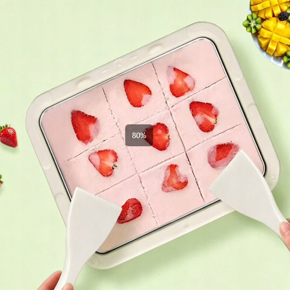 MACHINE TRAY FOR MAKING ICE CREAM THAI YOGURT DESSERTS COLD SPATULA Brand no brand