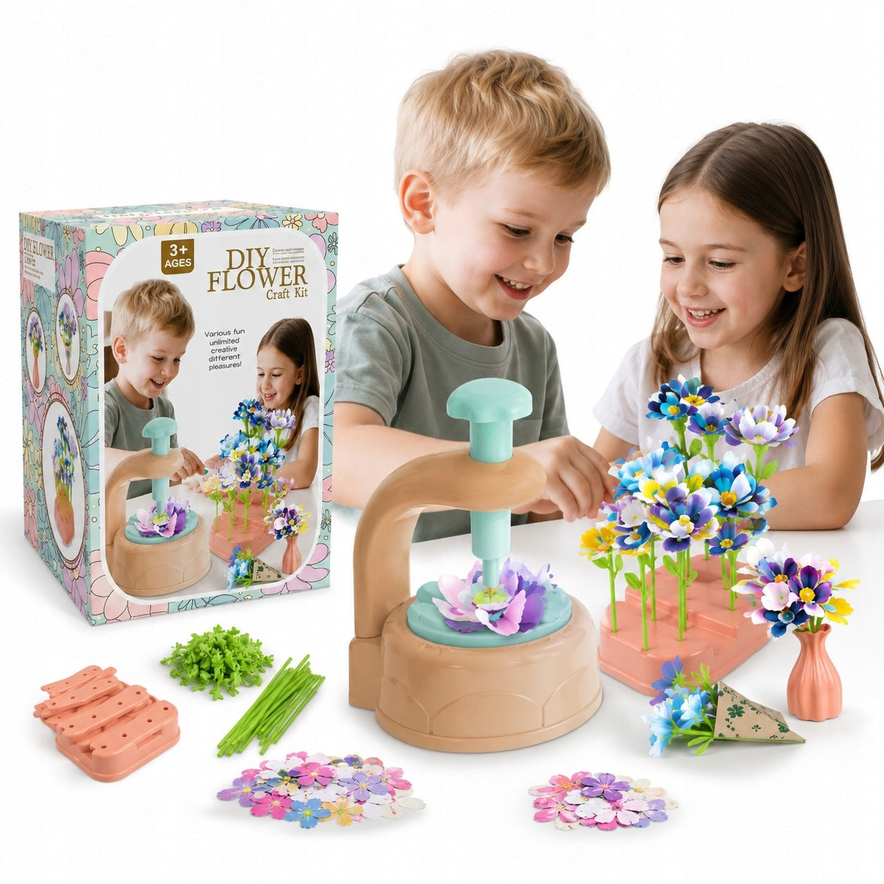 MACHINE for Creating Flowers 3D Creative Set XXL 160 element DIY BOUQUETS Manufacturer code Edukacyjna zabawka dla dzieci Nauka Kwiaty
