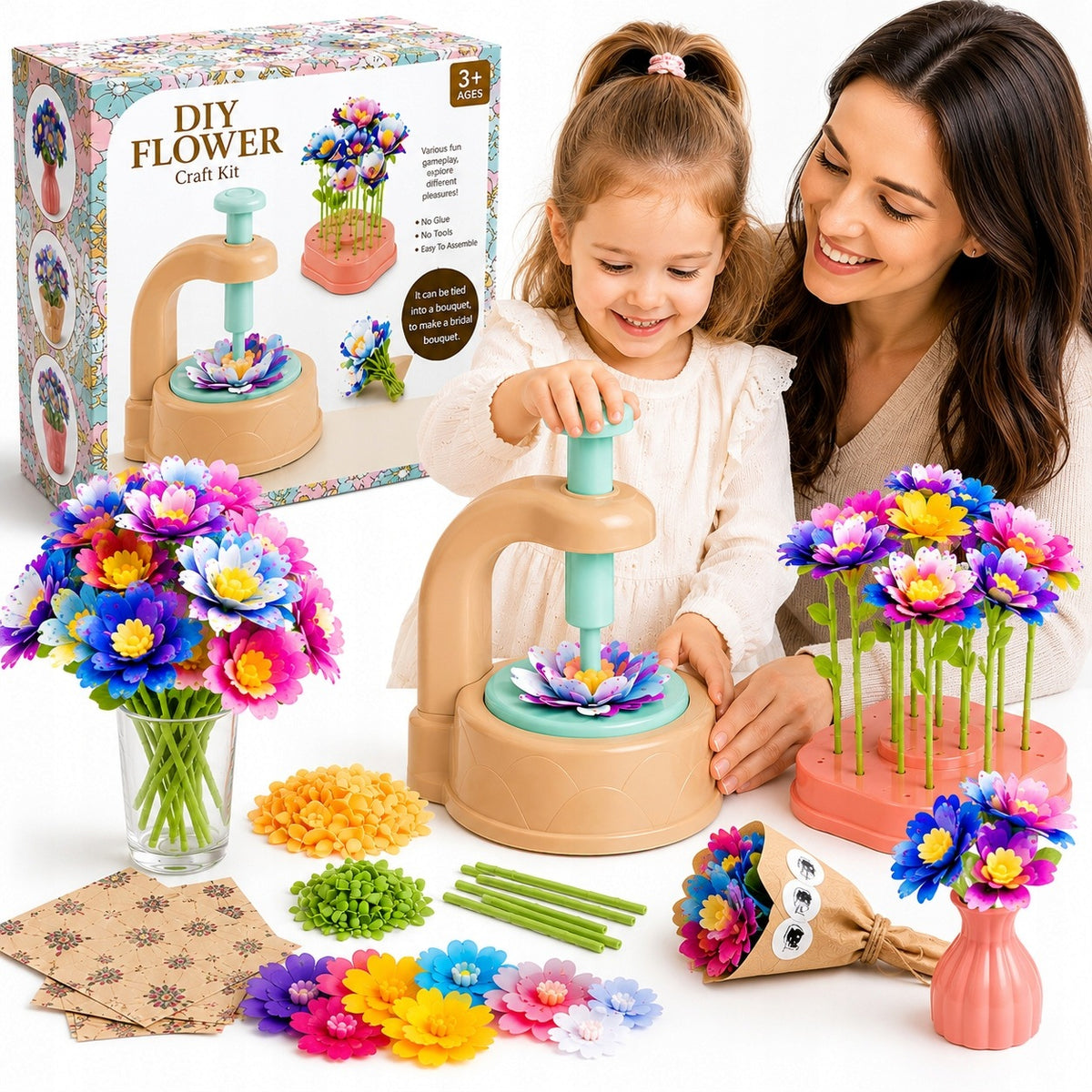 MACHINE for Creating Flowers 3D Creative Set XXL 160 element DIY BOUQUETS