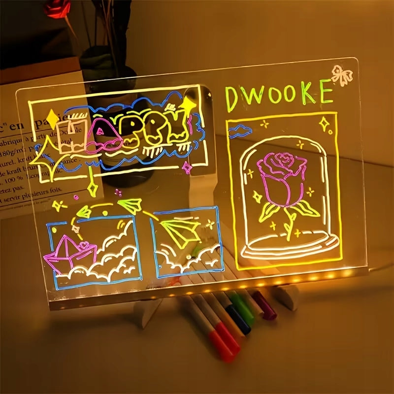MAGIC Illuminated LED Drawing Board for Kids MARKERS TRIPOD