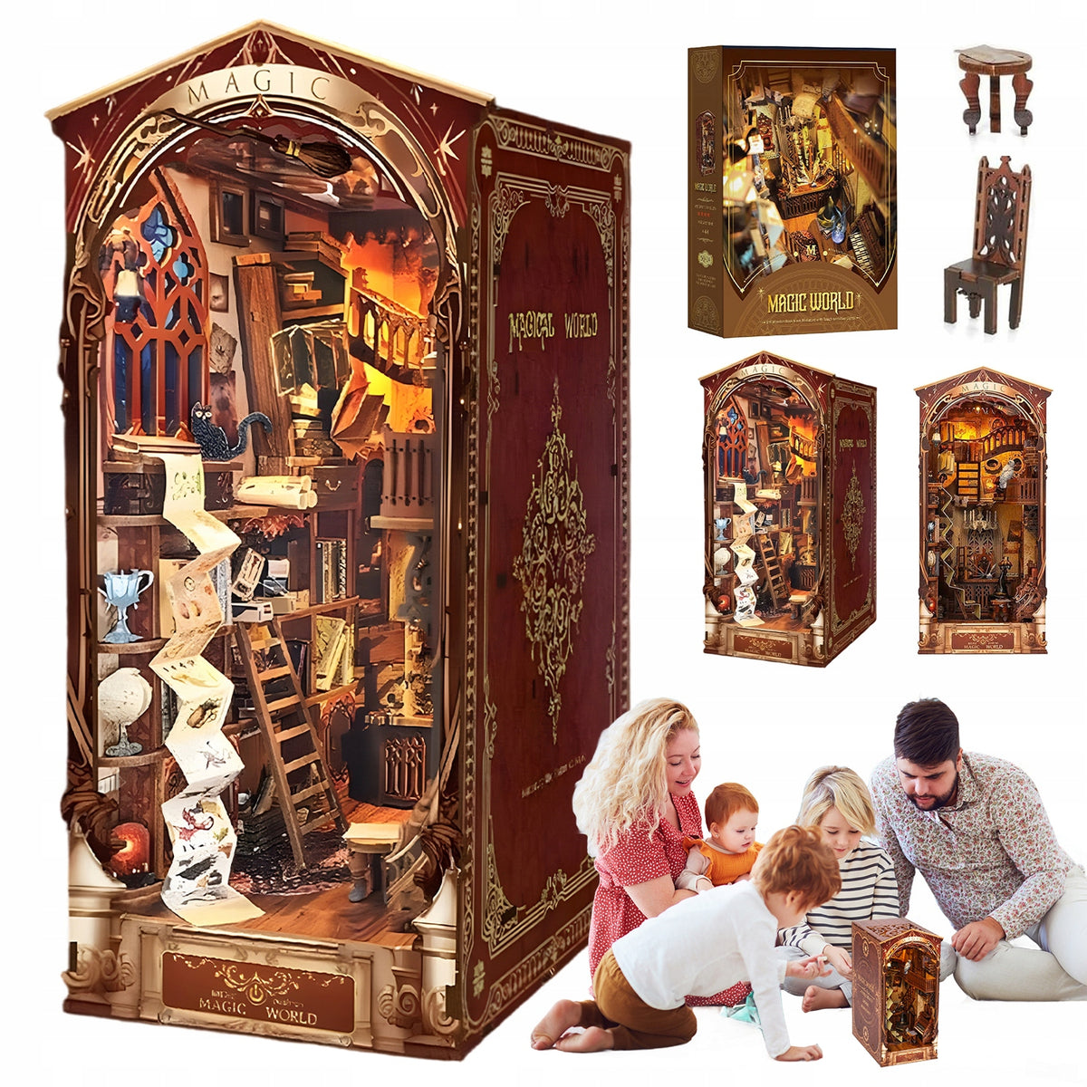 MAGICZNY ŚWIAT MINIATUROWY DOMEK DIY Z OSŁONĄ PRZECIWKURZOWĄ