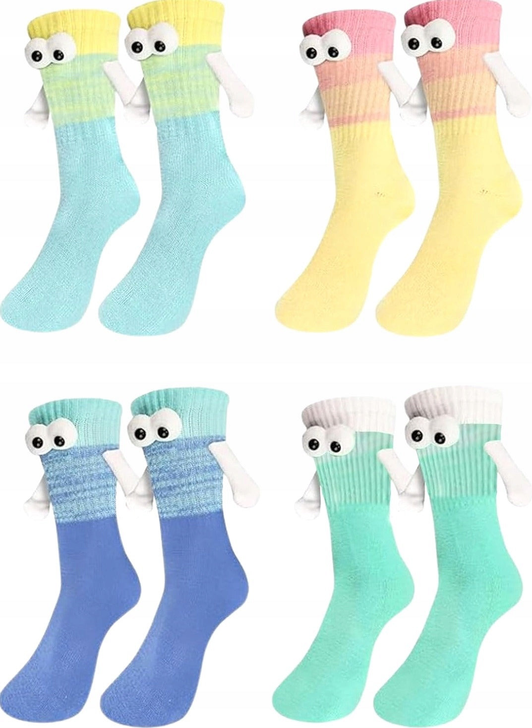 MAGNETIC 4 PAIRS COTTON COLORFUL FUN UNISEX