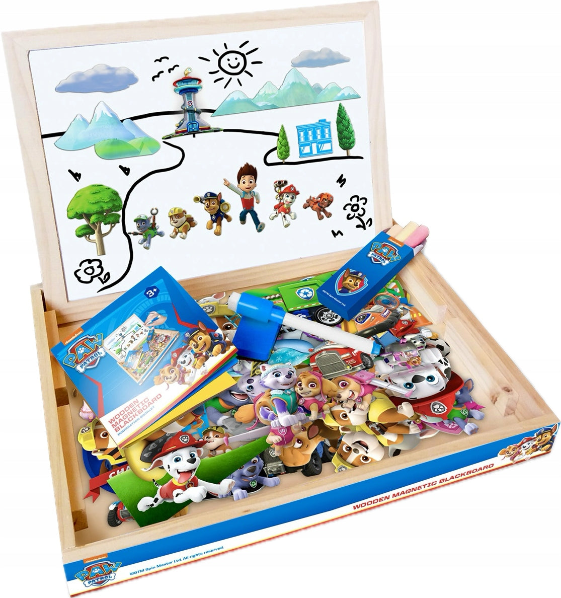 MAGNETIC AND CHALKBOARD 90 MAGNETS PSI PATROL DOUBLE-SIDED WOODEN Brand no brand