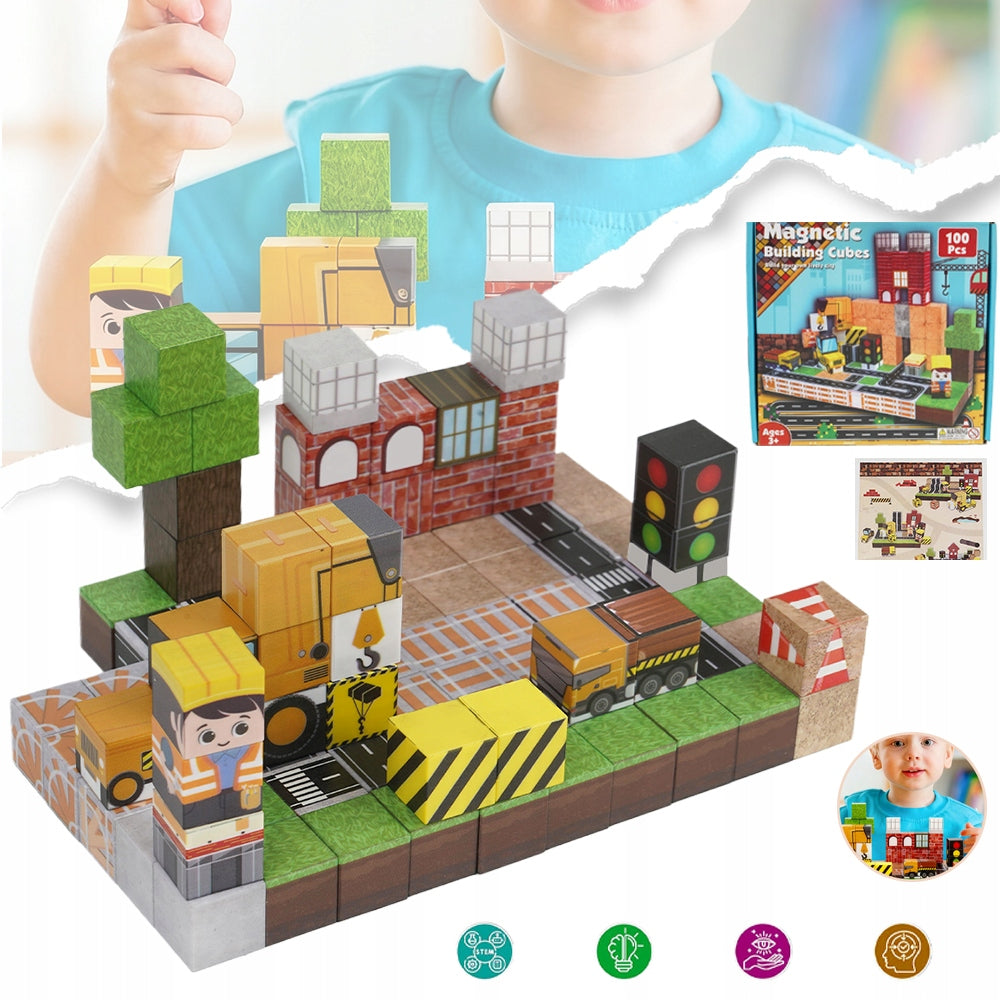 MAGNETIC BLOCKS 3D CREATIVE MINECRAFT CONSTRUCTION SET 100 EL DIY