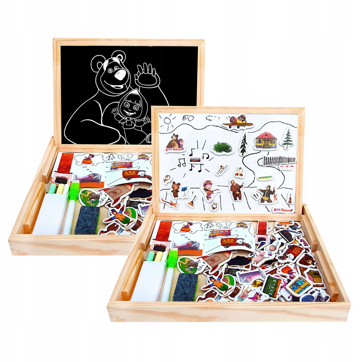 MAGNETIC BOARD WOODEN MASHA AND BEAR Manufacturer code 0009