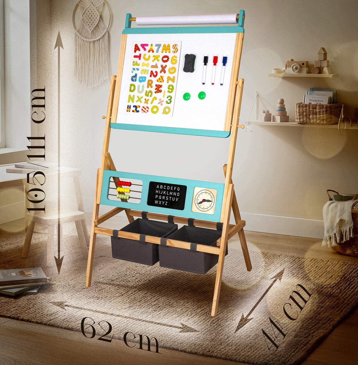 MAGNETIC CHALKBOARD Double Sided EDUCATIONAL WOODEN Accessories 2in1 Packaging status original