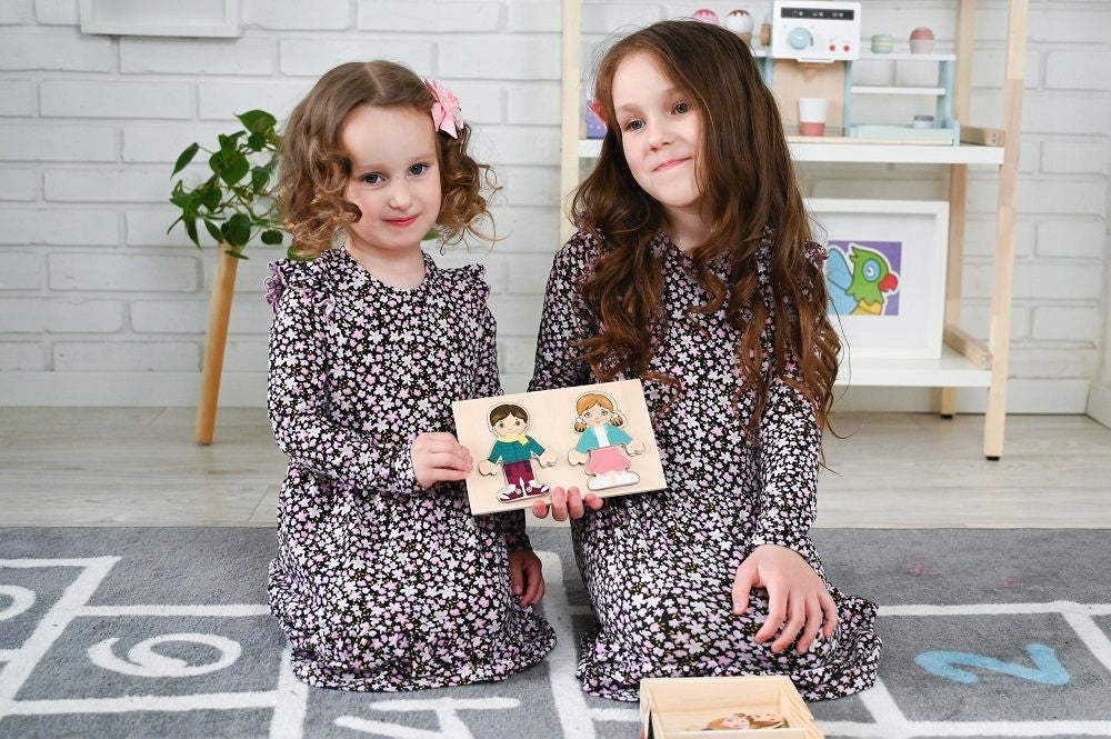 MAGNETIC DRESS UP PUZZLE CHILDREN WOODEN ADAM TOYS 24 pieces Manufacturer code N4019
