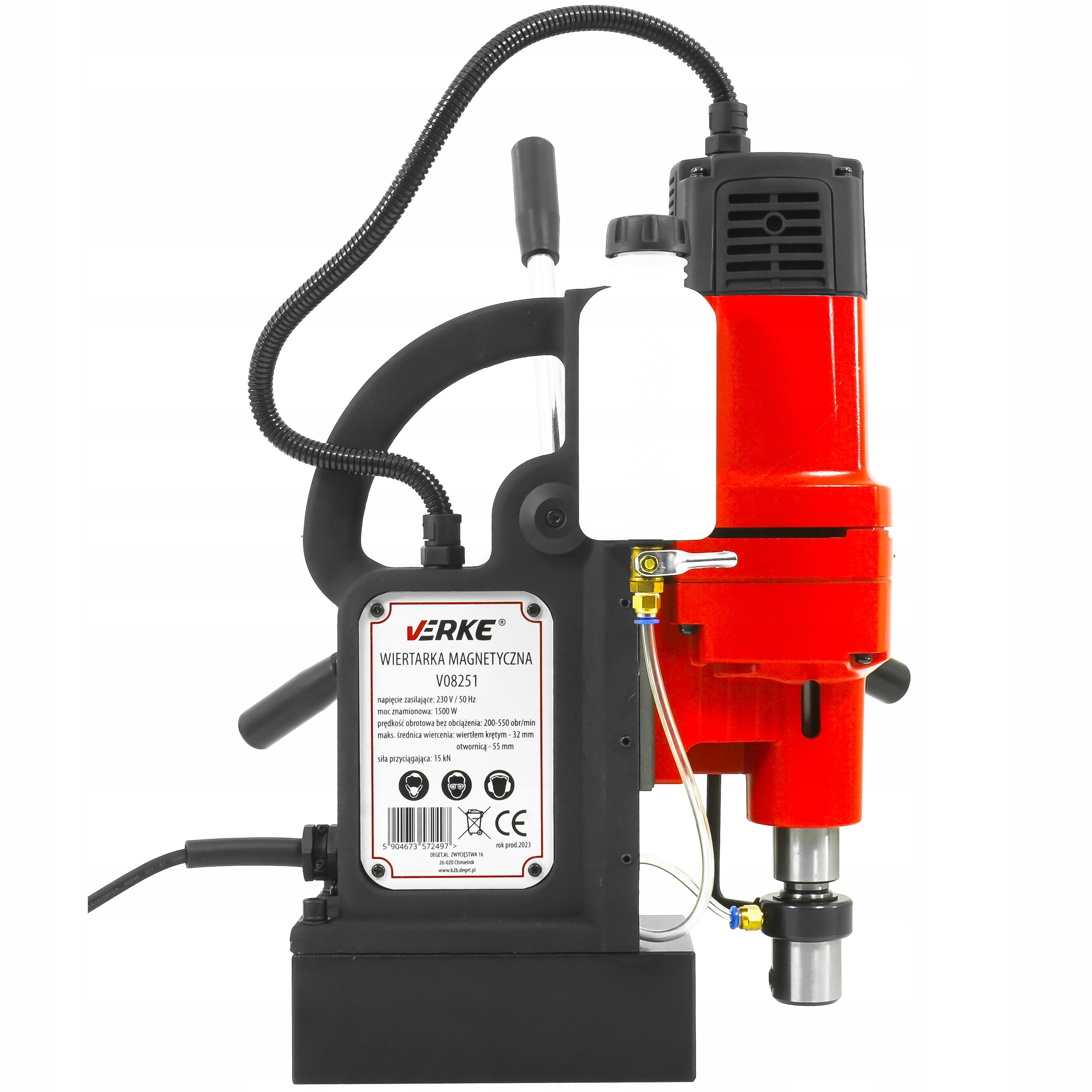 MAGNETIC DRILLING MACHINE 1500W MAGNET THREADER 15000N 200-600 rpm Brand Verke