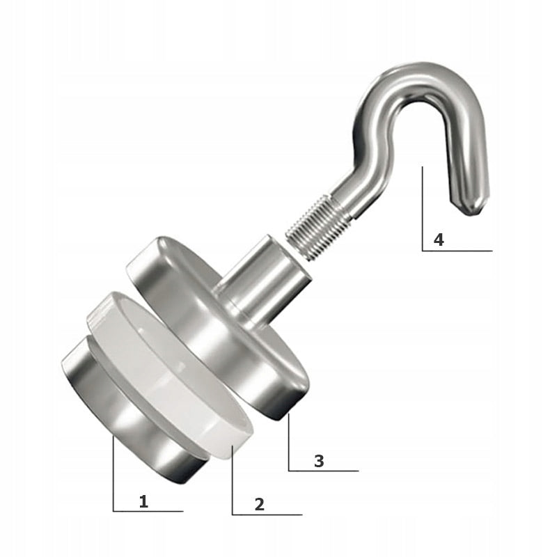 MAGNETIC HOOK 16x5mm MAGNET, HANGER HUNTER, LIFTING CAPACITY 8KG - 10PCS Number of pieces on offer 10 szt.