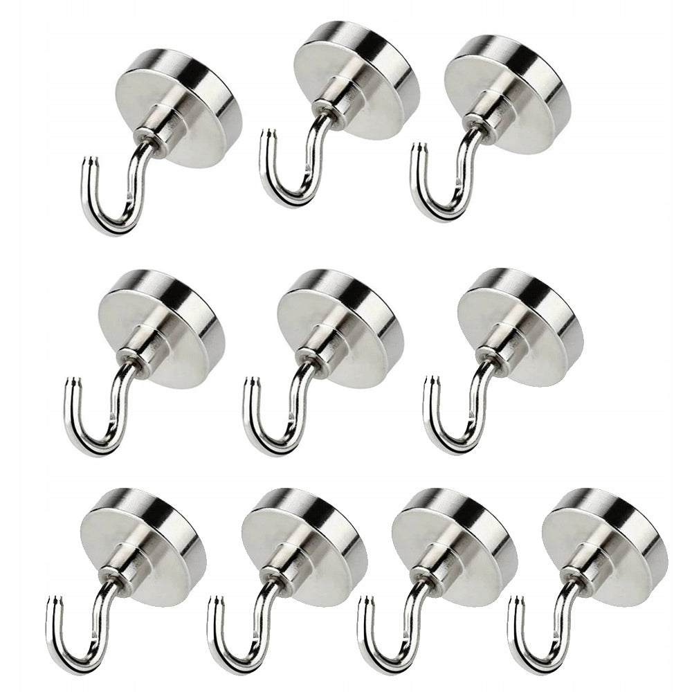 MAGNETIC HOOK 16x5mm MAGNET, HANGER HUNTER, LIFTING CAPACITY 8KG - 10PCS