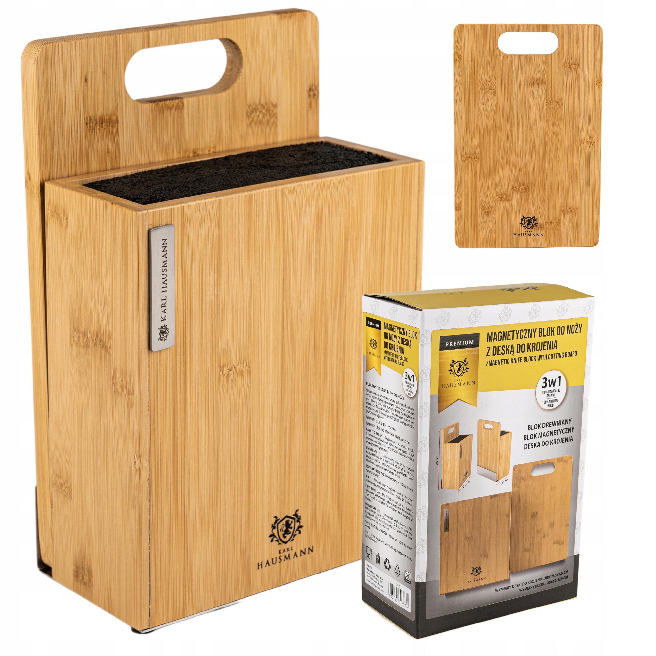 MAGNETIC KITCHEN BLOCK 3in1 FOR KNIVES BAMBOO STAND MAGNET +BOARD EAN (GTIN) 5905155013774