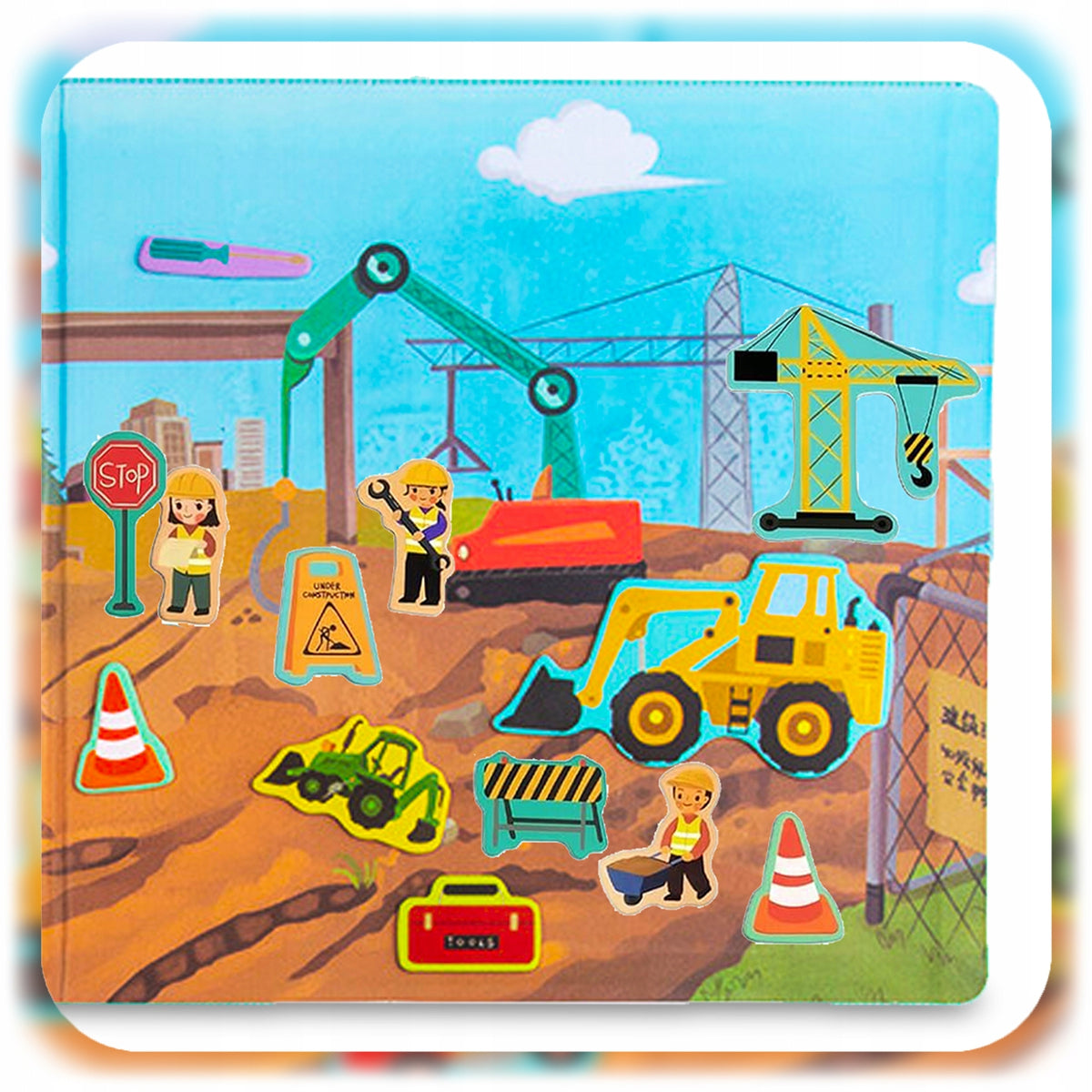 MAGNETIC PUZZLE CAR CONSTRUCTION SITE 50 EL PUZZLE BOOK MAGNETS Manufacturer code 007283