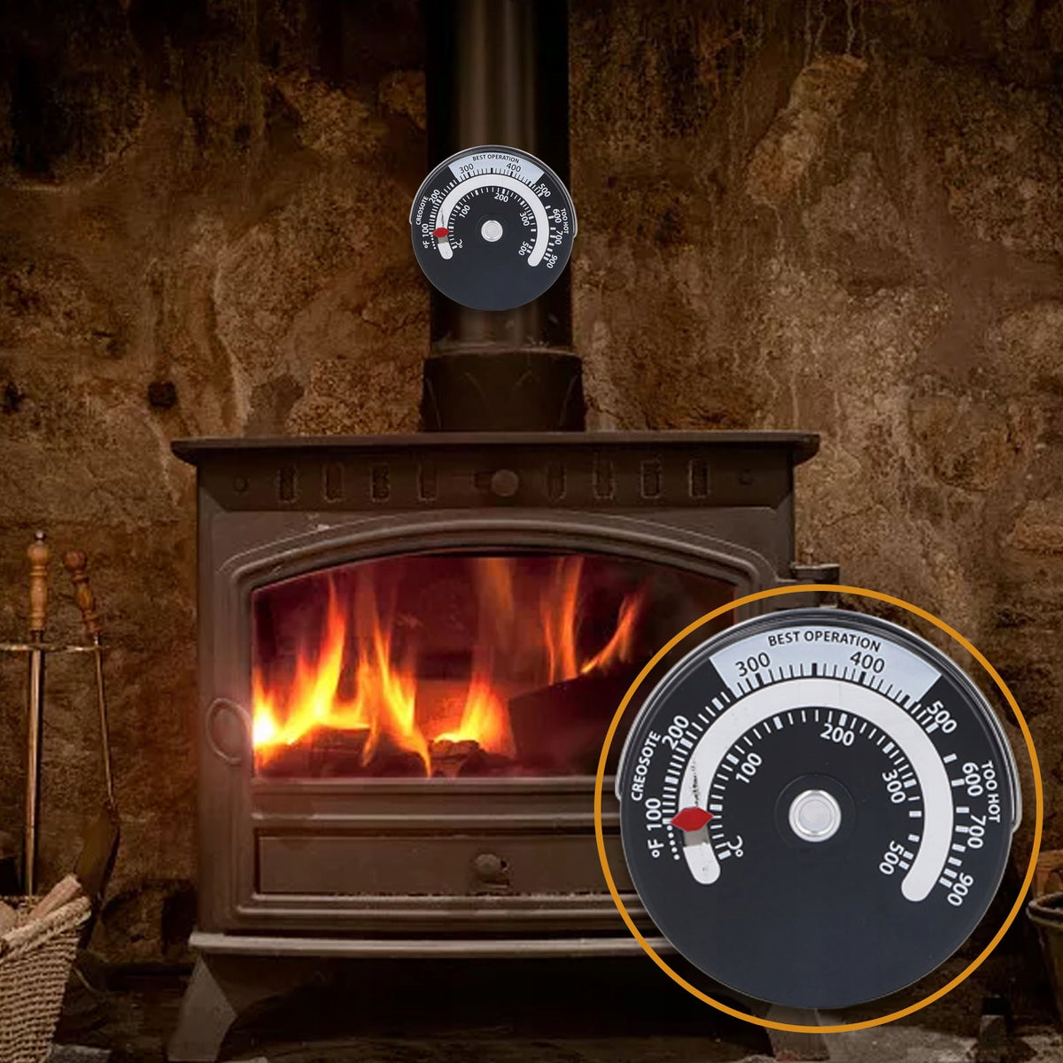 MAGNETIC THERMOMETER FOR GOAT STOVE FIREPLACE Manufacturer code 1021220111211