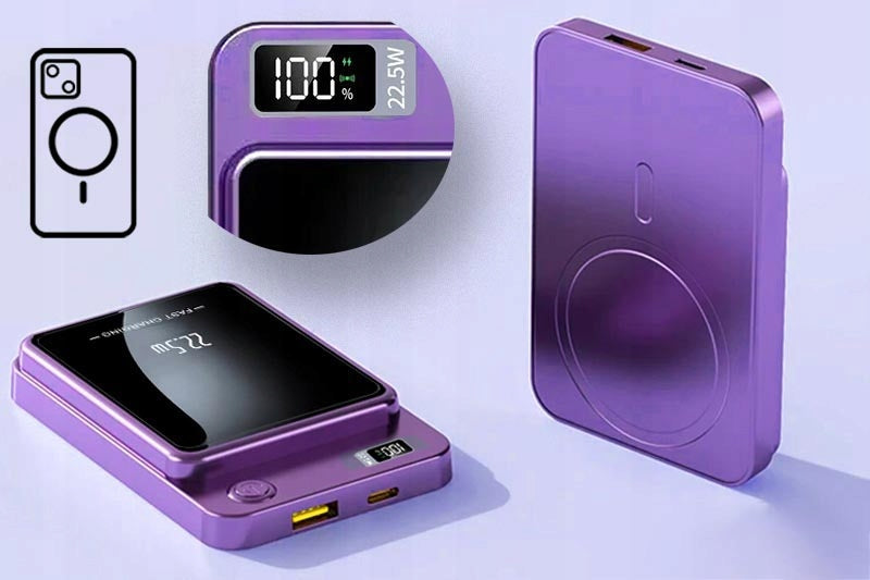 MAGNETIC WIRELESS POWERBANK INDUCTION POWER BANK LED DISPLAY Battery capacity 10000 mAh