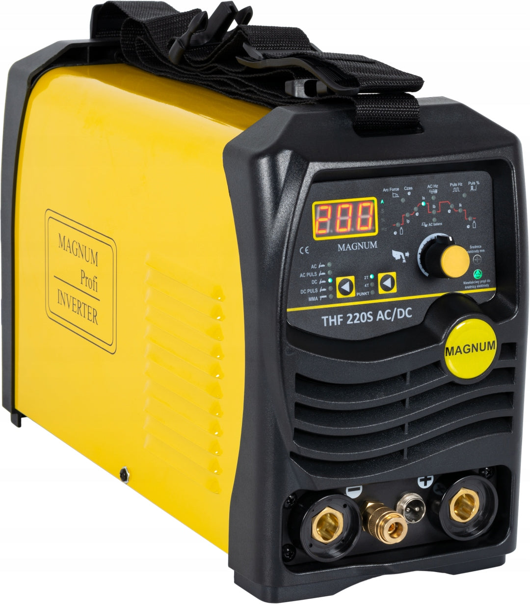 MAGNUM THF 220S AC/DC TIG MMA welding machine 230V Pulse HF for Aluminium Packaging status original