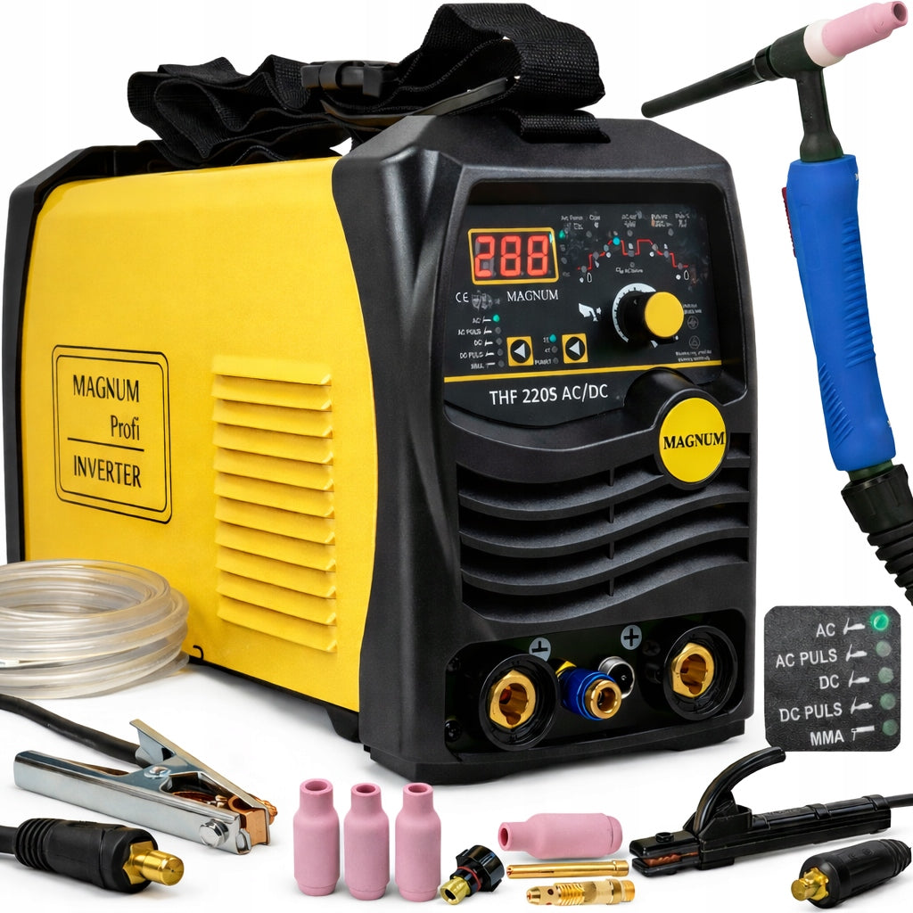 MAGNUM THF 220S AC/DC TIG MMA welding machine 230V Pulse HF for Aluminium
