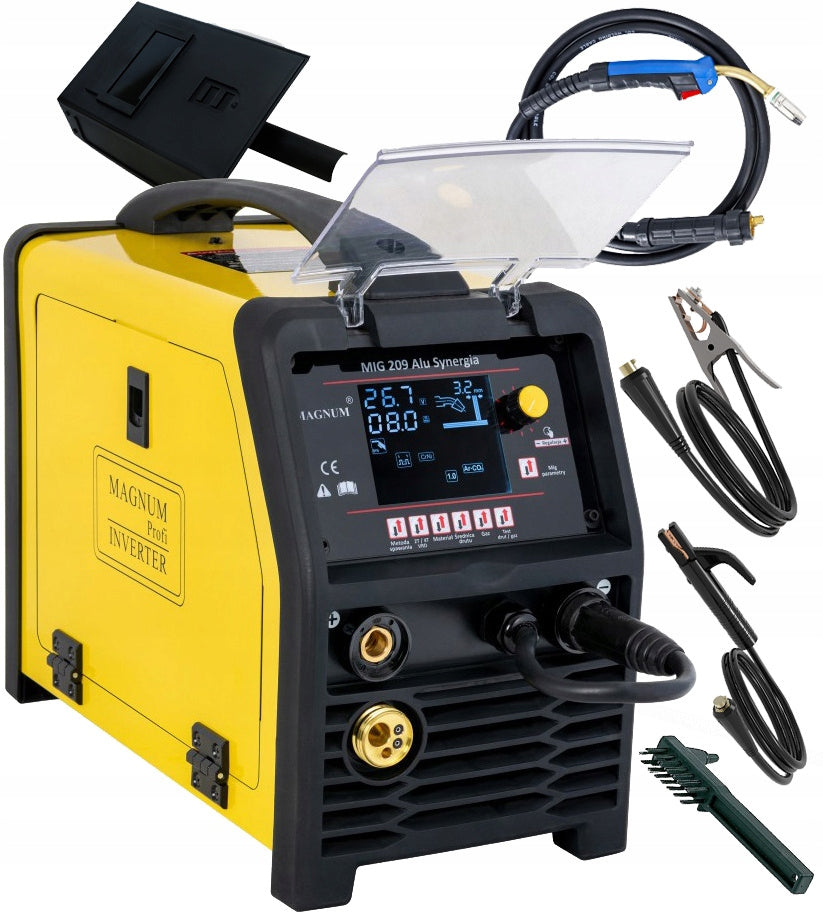 MAGNUM WELDING MACHINE MIGOMAT MIG 209 ALU SYNERGY 200A SET HAMMER MASK