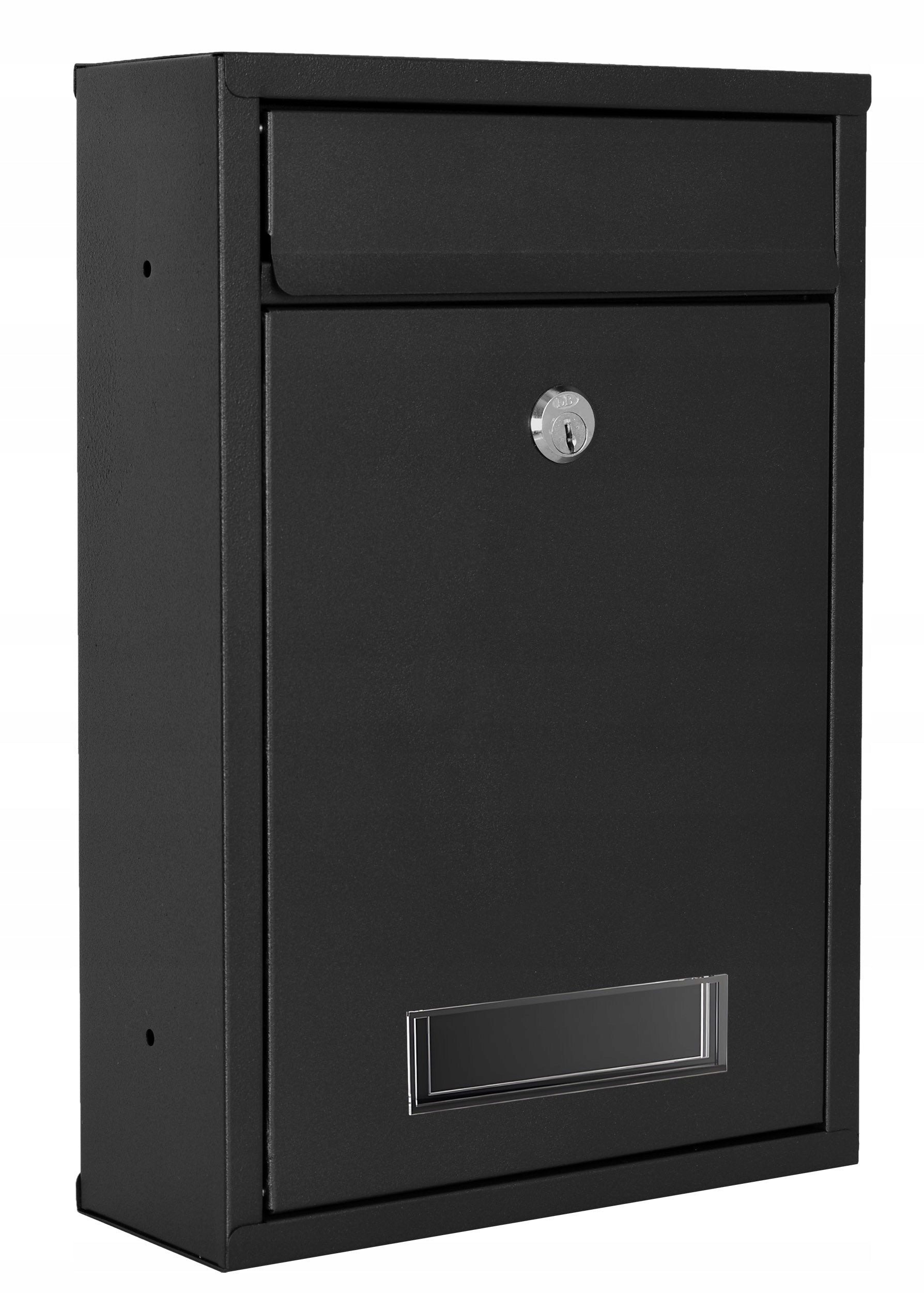 MAILBOX FOR LEAFLETS BLACK STEEL MAIL FOR FENCE HOUSE