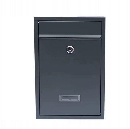 MAILBOX FOR LEAFLETS STEEL MAIL FOR FENCE HOUSE GRAY Manufacturer code SKRZYNKA POCZTOWA NA LISTY ULOTKI SZARA II