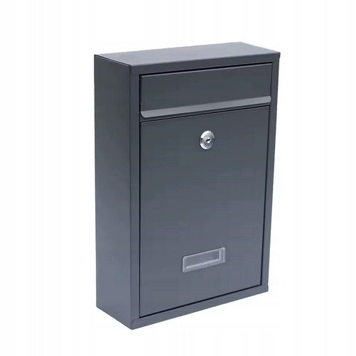 MAILBOX FOR LEAFLETS STEEL MAIL FOR FENCE HOUSE GRAY Packaging status original